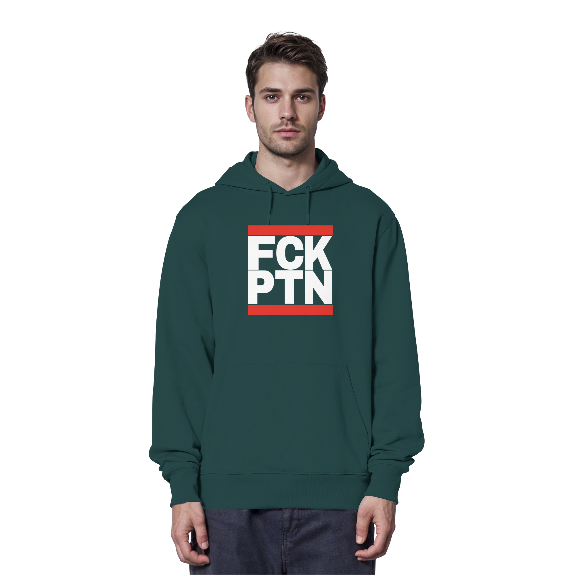 FCK PTN (weiße Schrift) - Organic Hoodie