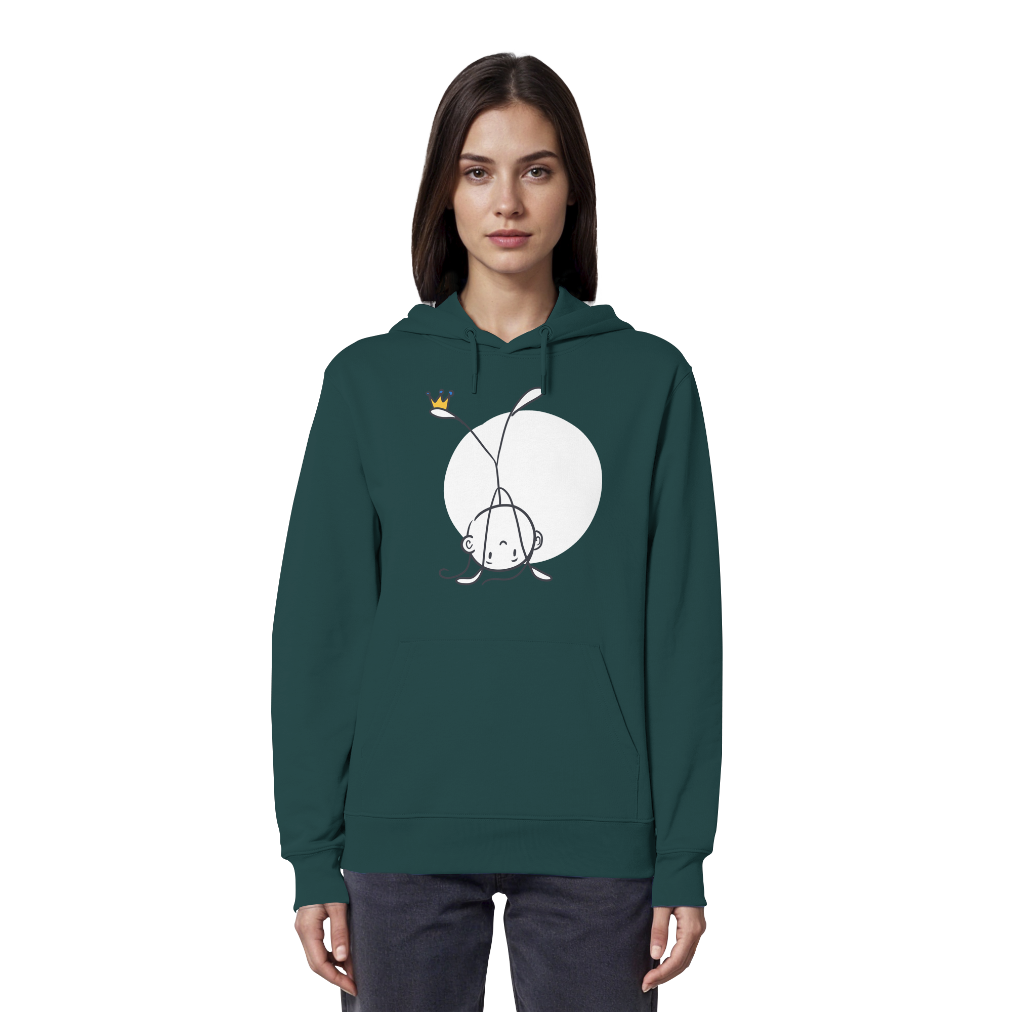 Seelenmännchen "Handstand Edition" Frontprint (dunkel) - Organic Hoodie