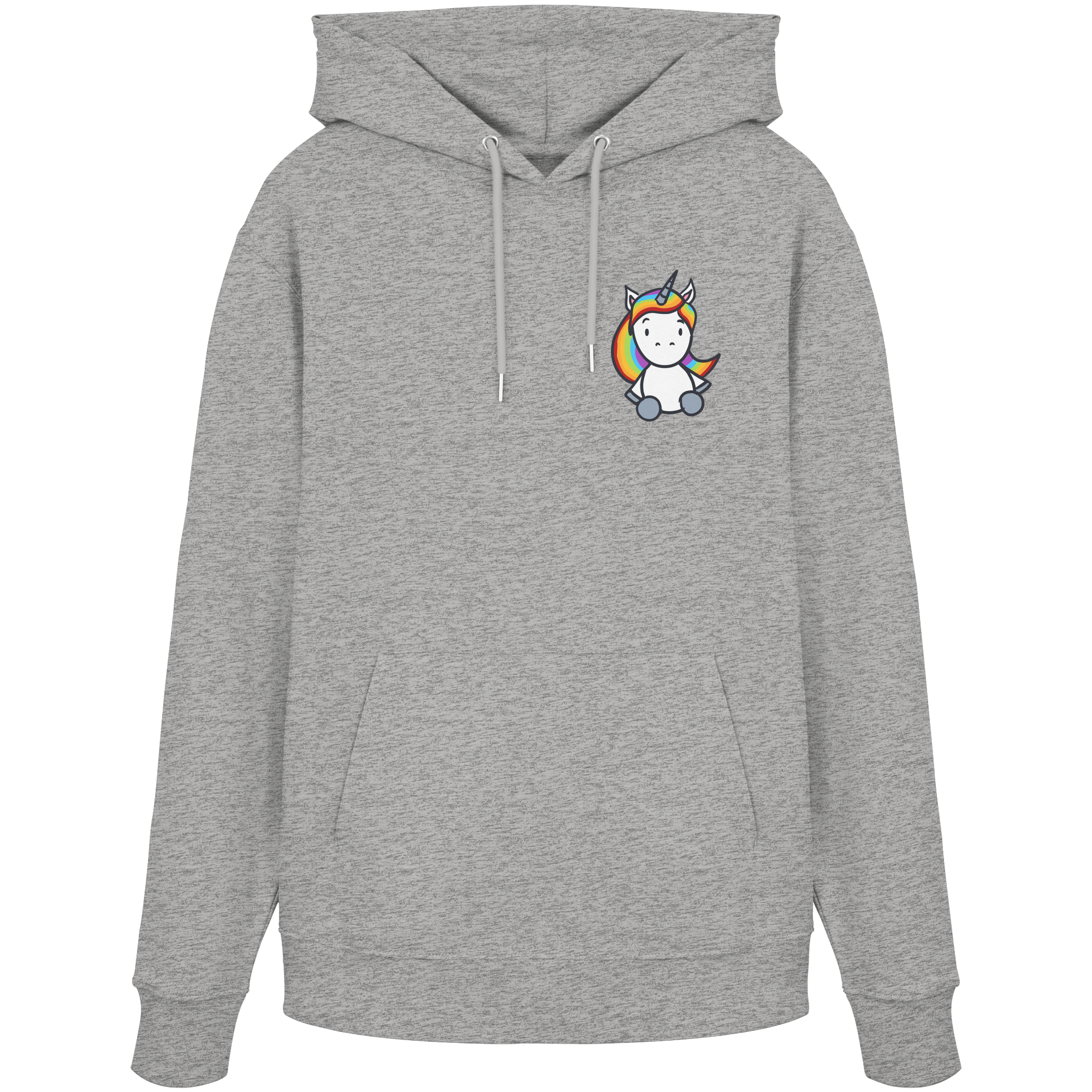 Schwarz Weiß wird Regenbogen Farben Backprint (hell) - Organic Hoodie