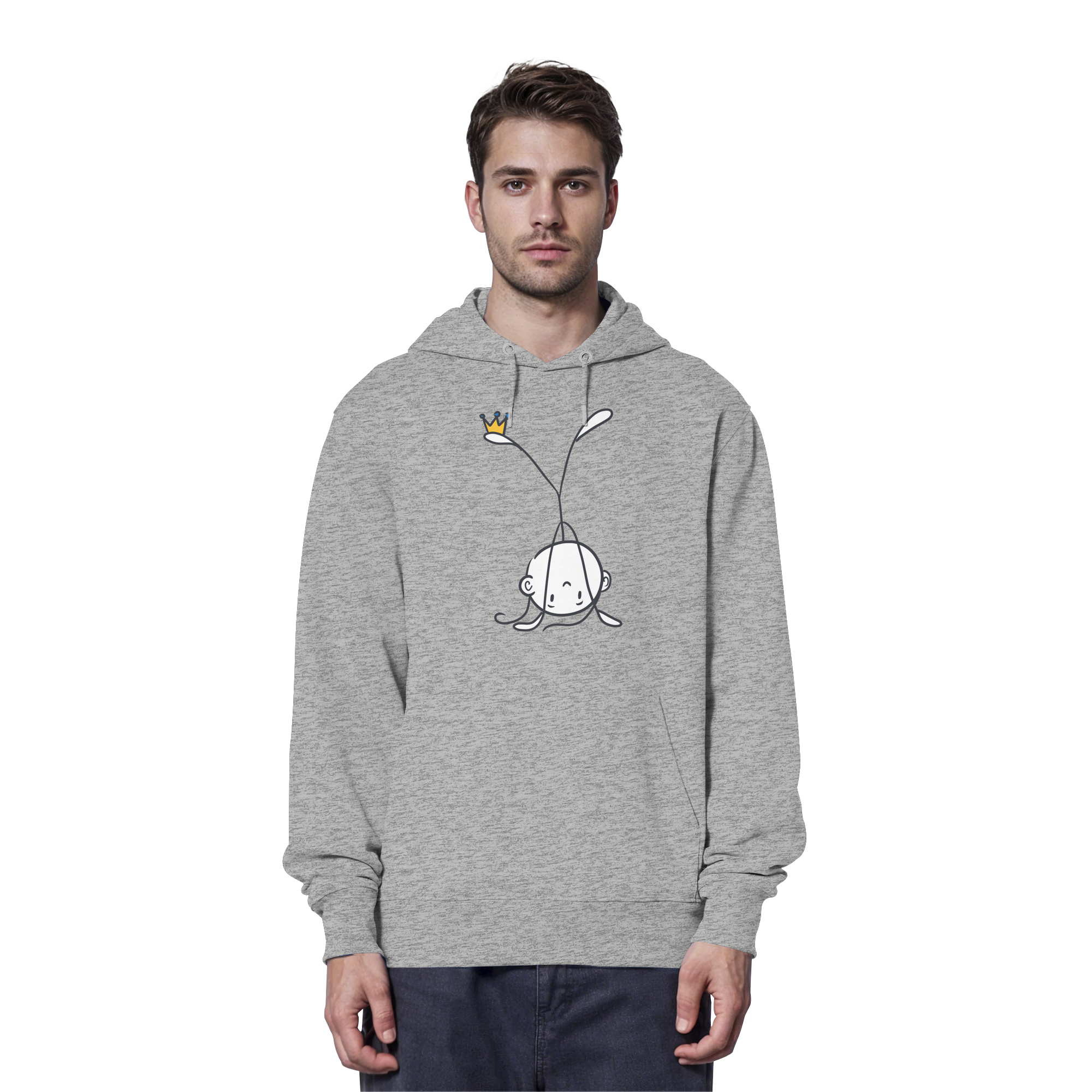 Seelenmännchen "Handstand Edition" Frontprint (hell) - Organic Hoodie