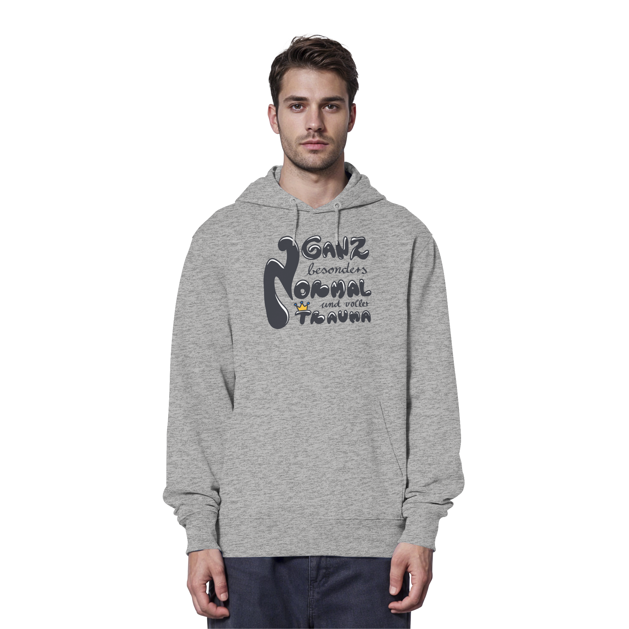 Ganz besonders Normal und voller Trauma "Schwarze Edition" - Organic Hoodie
