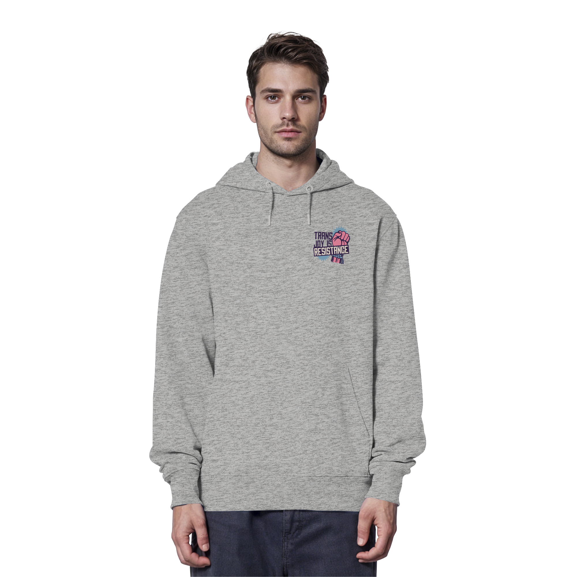 Trans Joy Is Resistance "Raised Fist Edition" - Organic Hoodie