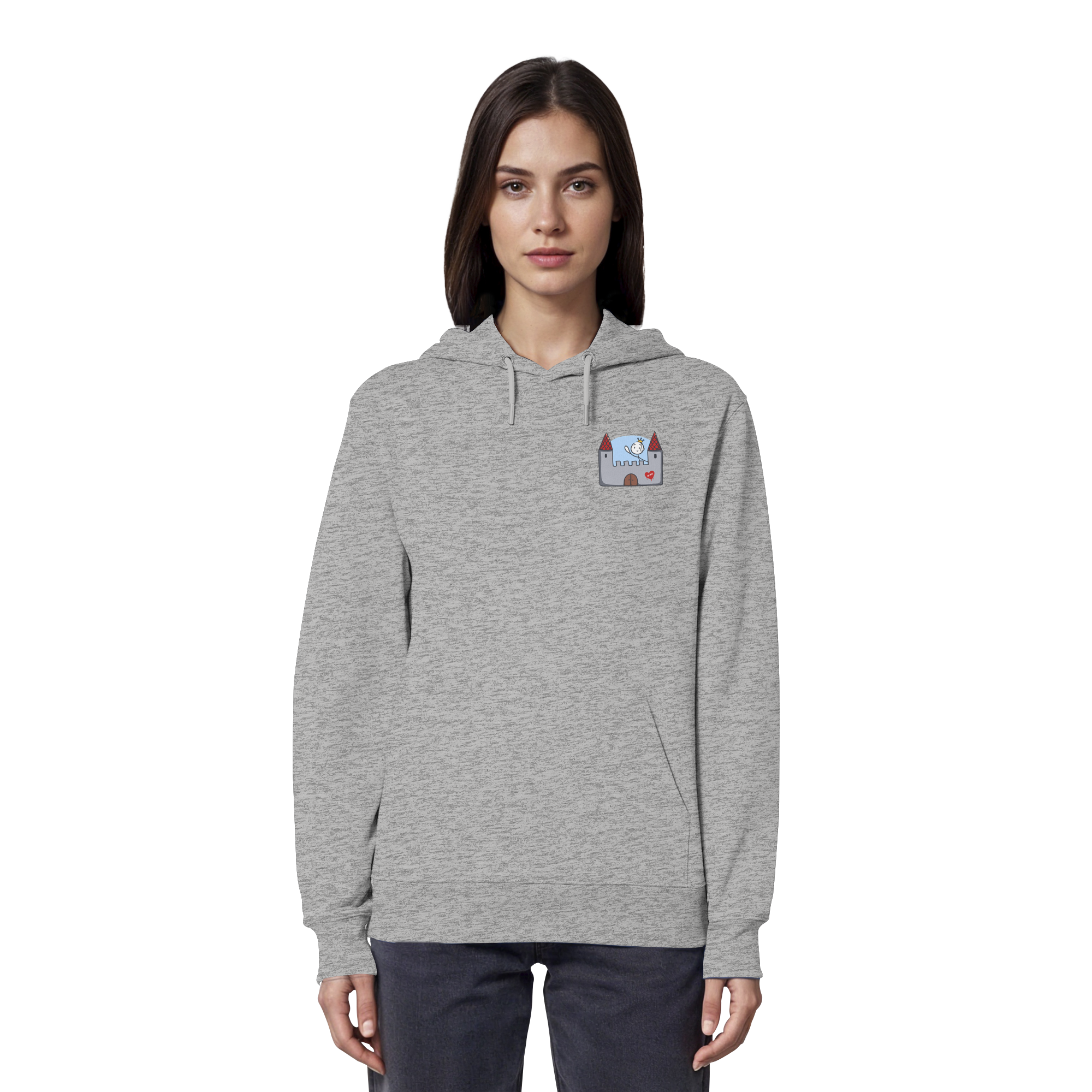 Seelenmännchen "Schloss Edition" Brustprint (hell) - Organic Hoodie