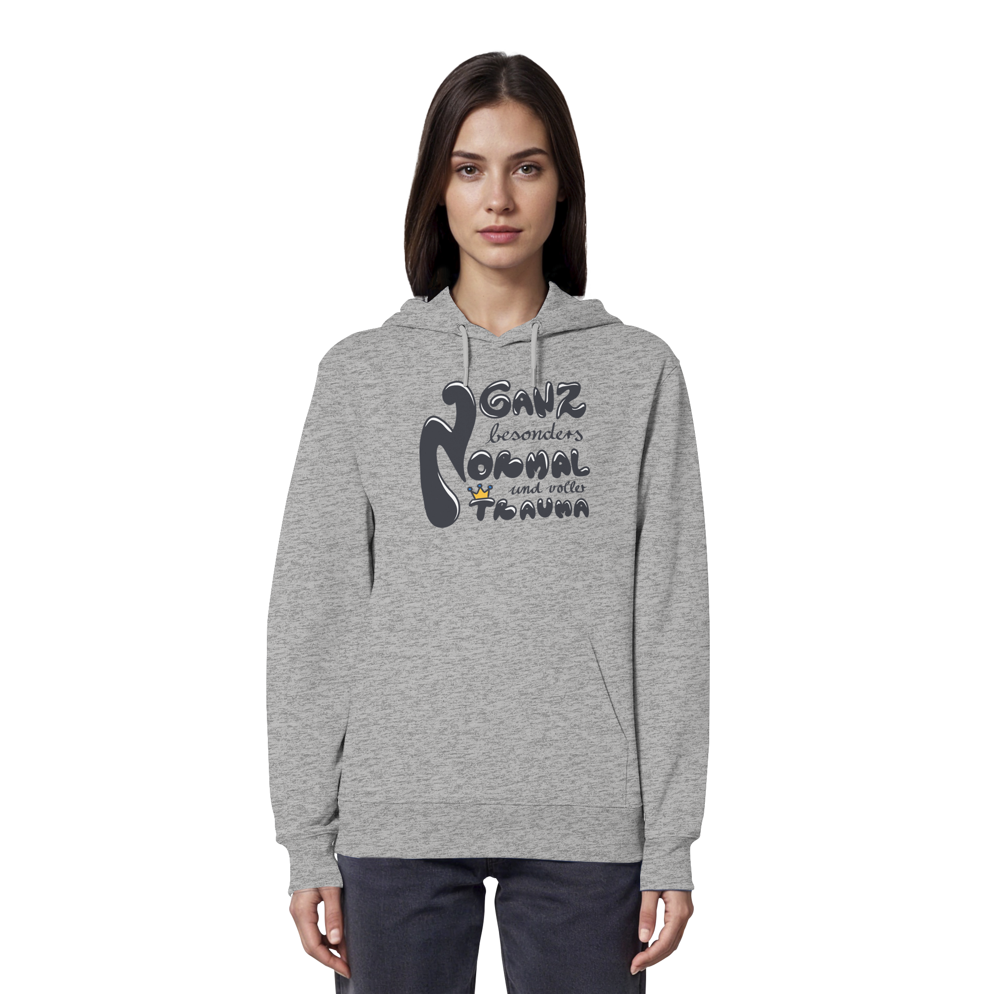 Ganz besonders Normal und voller Trauma "Schwarze Edition" - Organic Hoodie