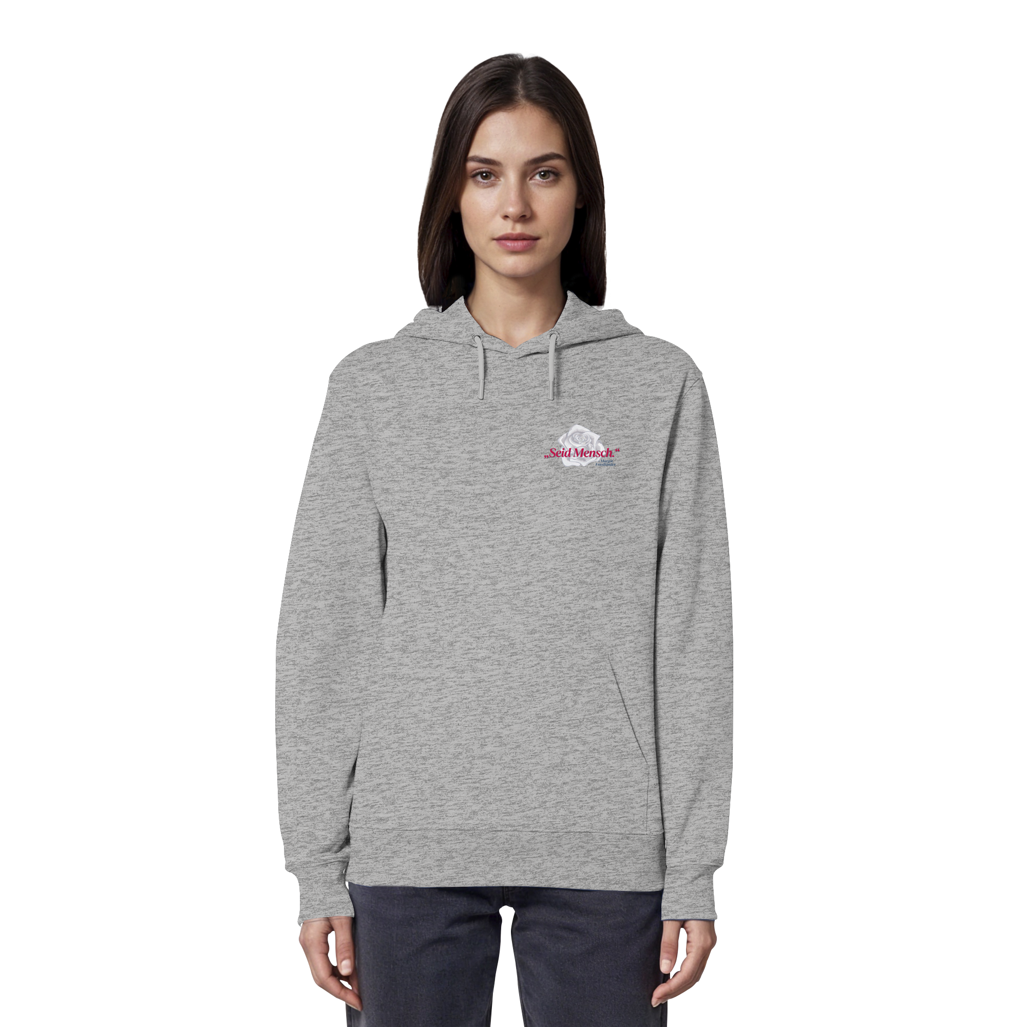 Seid Mensch "Weiße Rose Edition" - Organic Hoodie