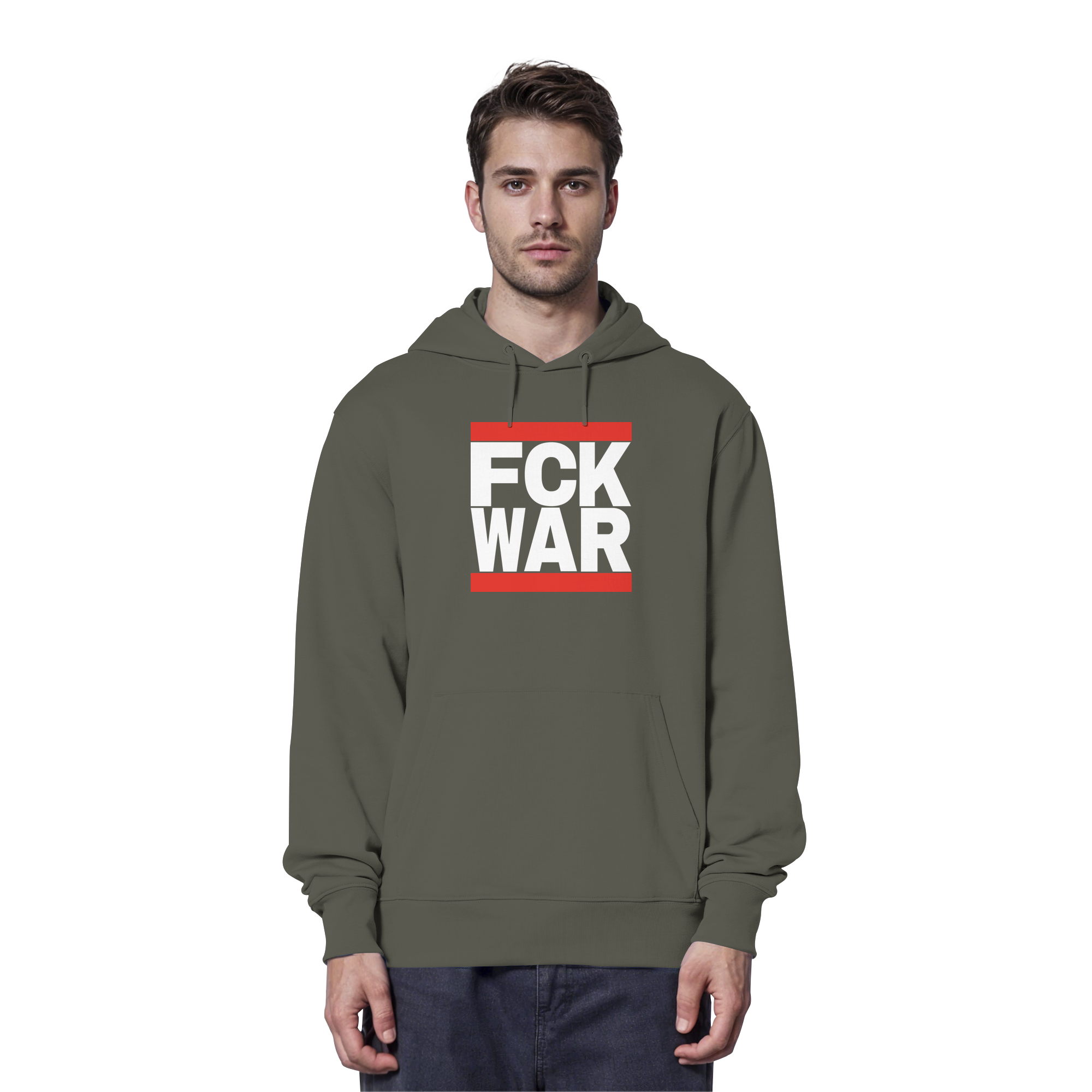 FCK WAR (weiße Schrift) - Organic Hoodie