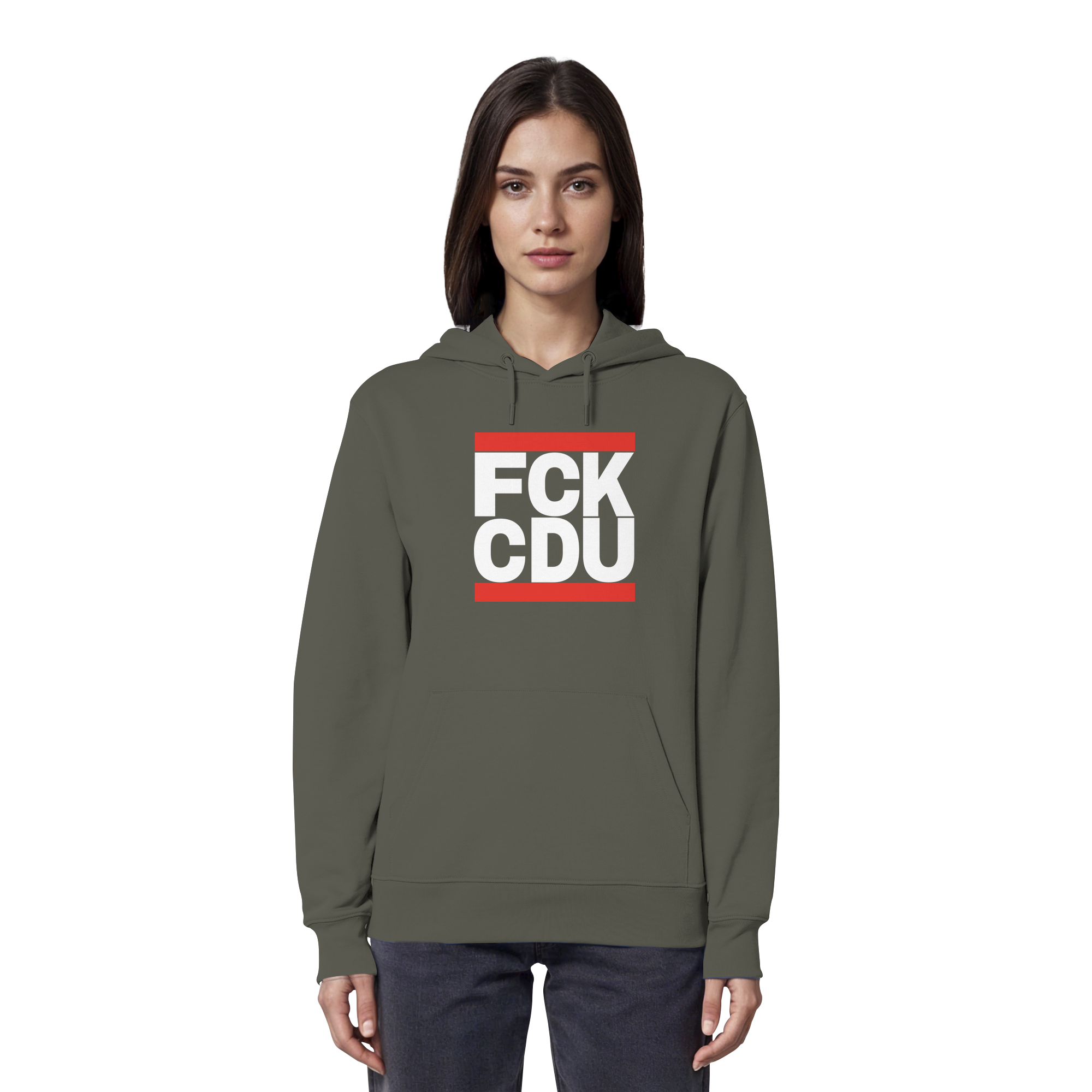 FCK CDU (weiße Schrift) - Organic Hoodie