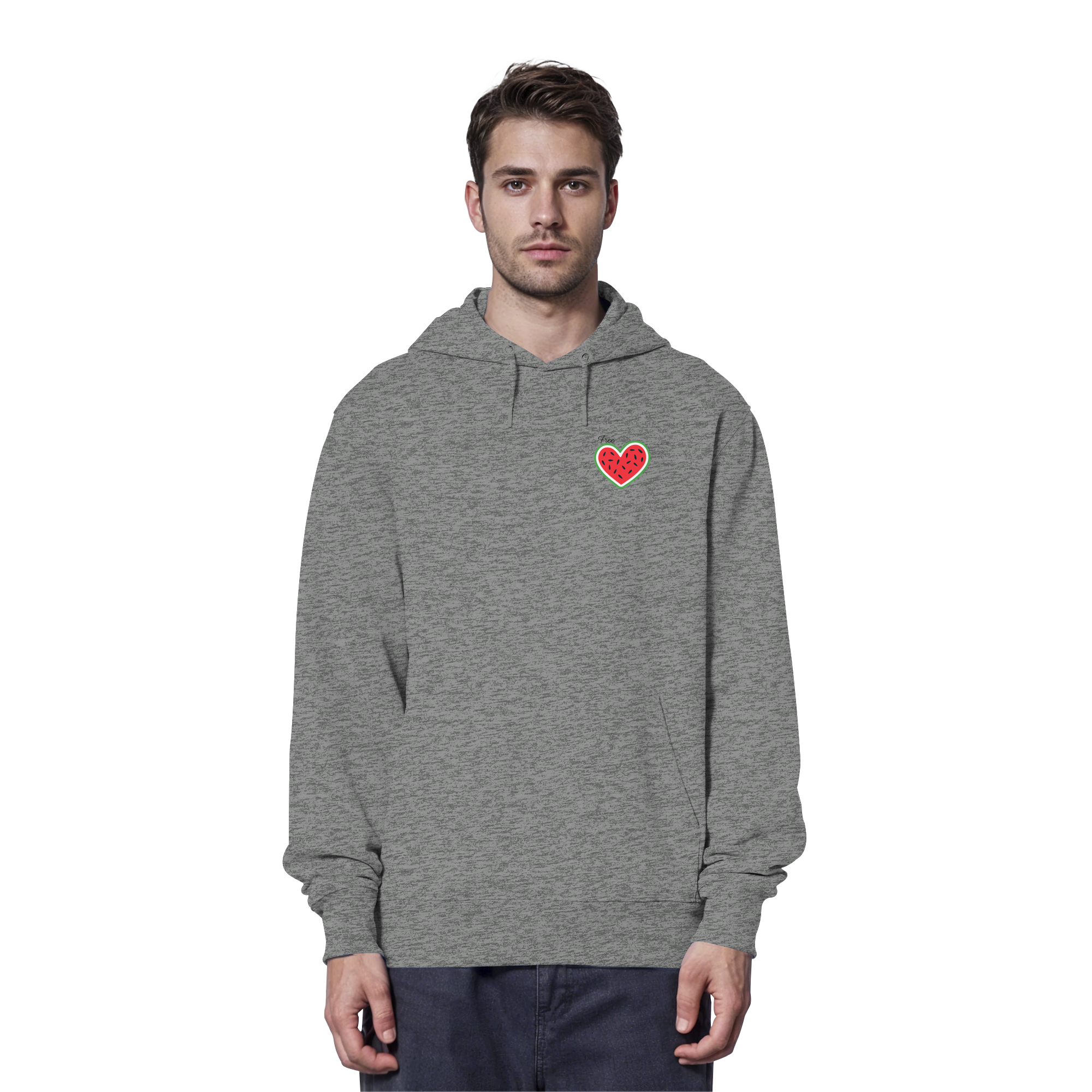 Free Palestine "Melon Heart Edition" - Organic Hoodie