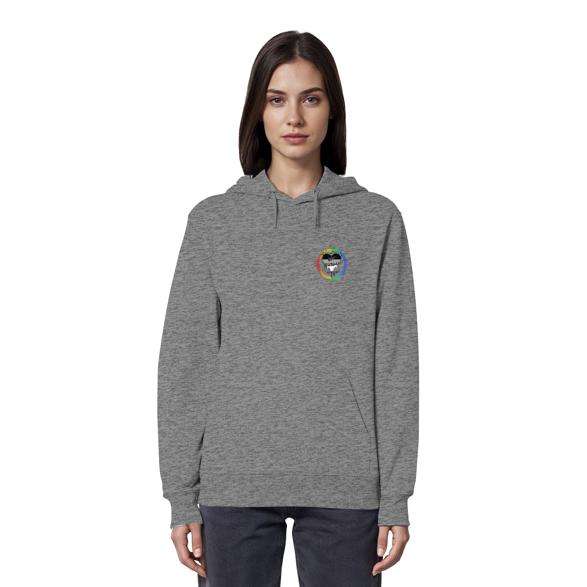 Asexual Not Broken "Regenbogenkreis Edition" - Organic Hoodie