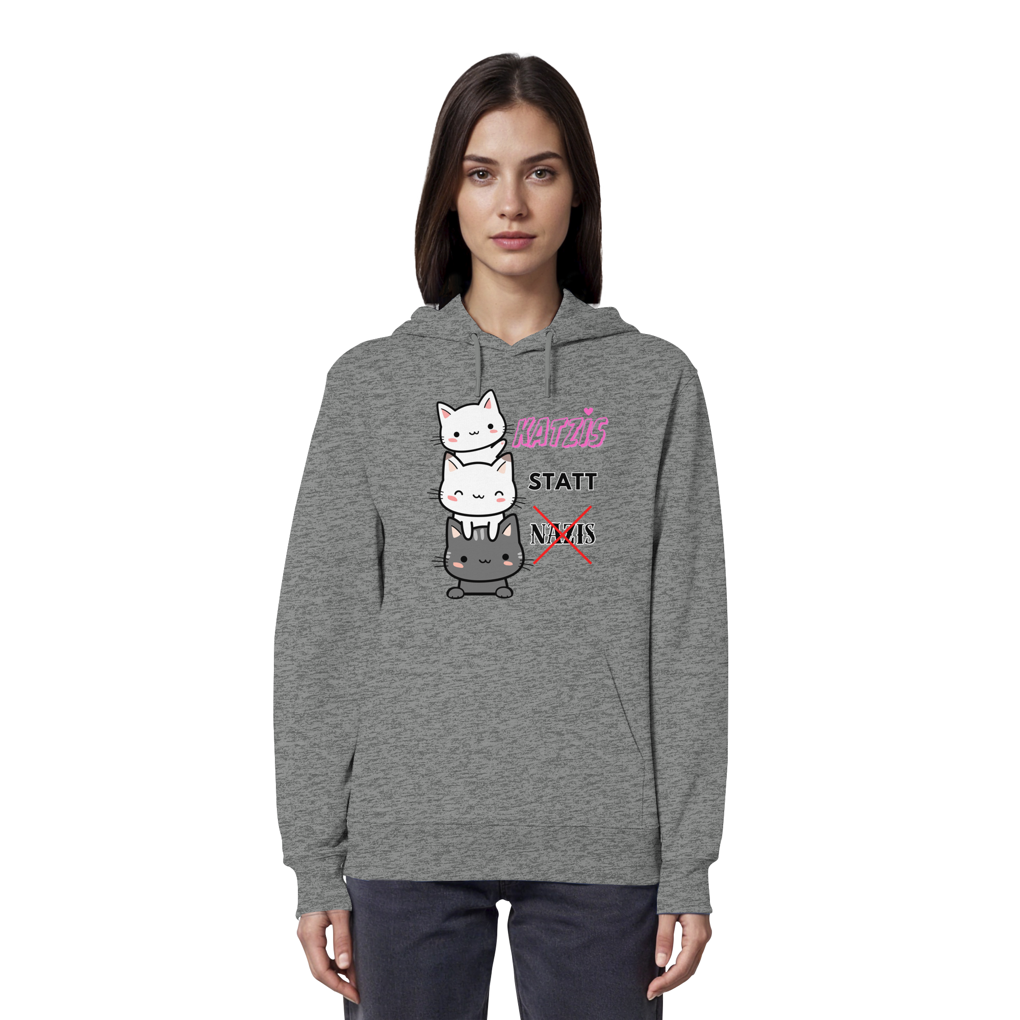 Katzis statt Nazis - Organic Hoodie