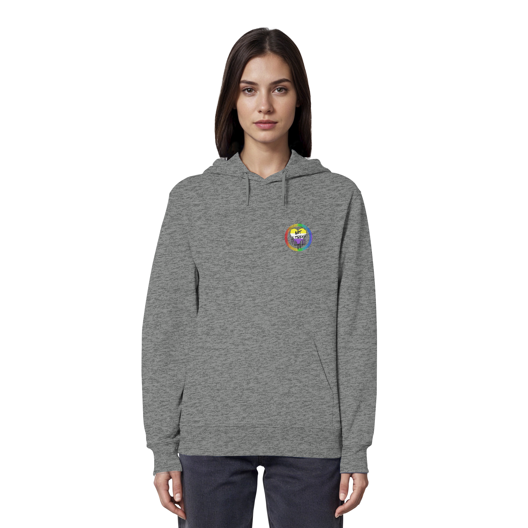 Nonbinary Not a Trend "Regenbogenkreis Edition" - Organic Hoodie