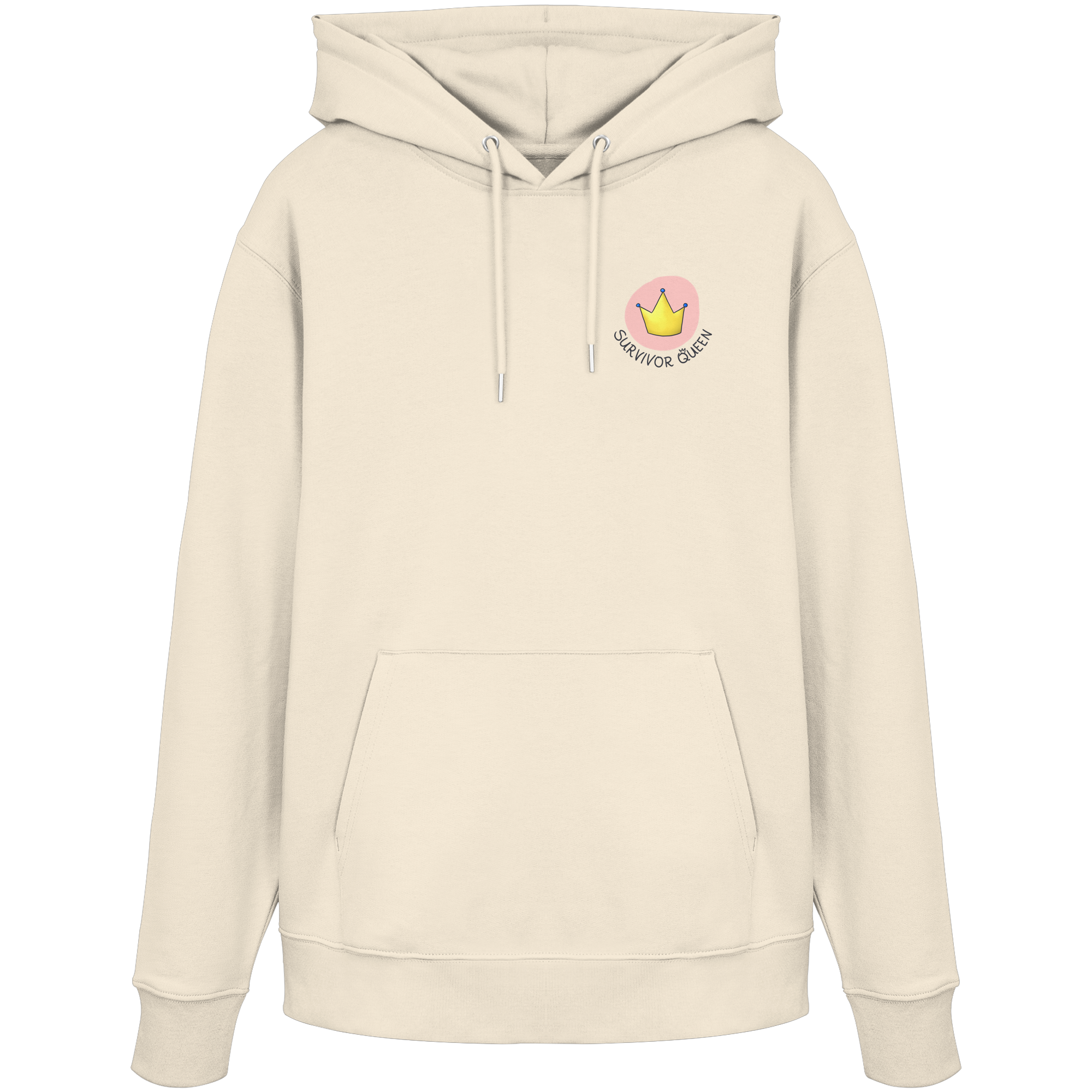 Survivor Queens Logo "Schriftzug Edition" Brustprint (hell) - Organic Hoodie
