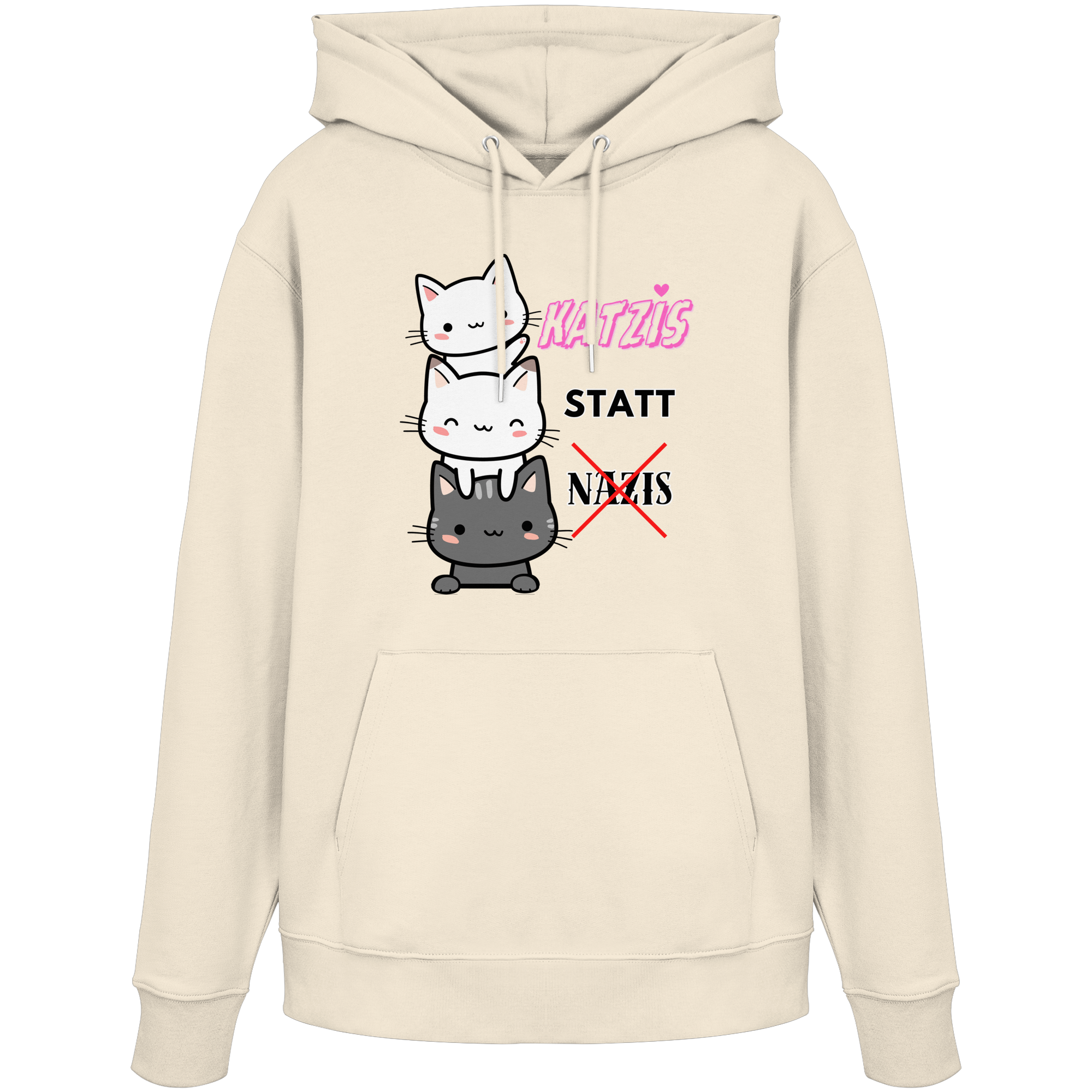 Katzis statt Nazis - Organic Hoodie