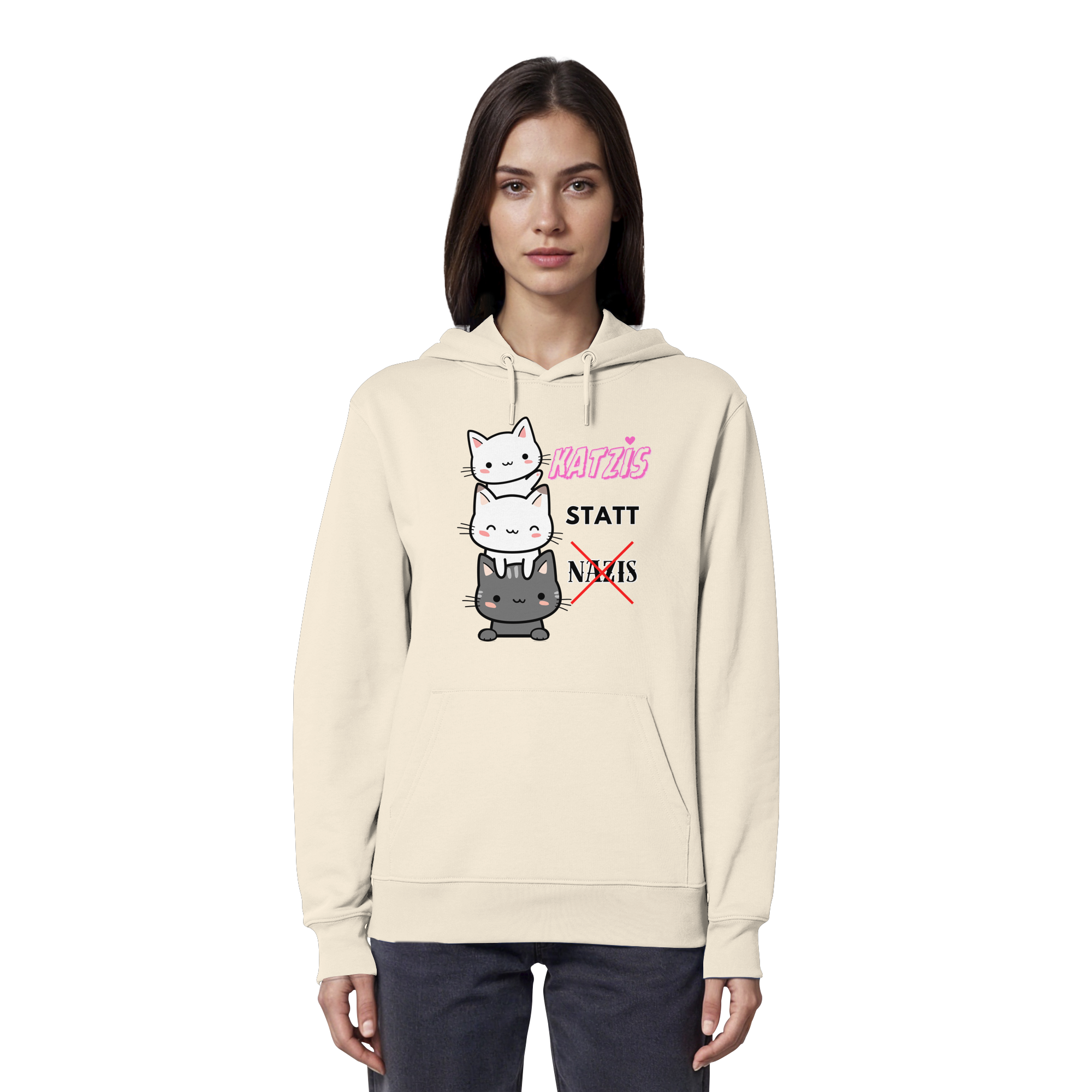 Katzis statt Nazis - Organic Hoodie