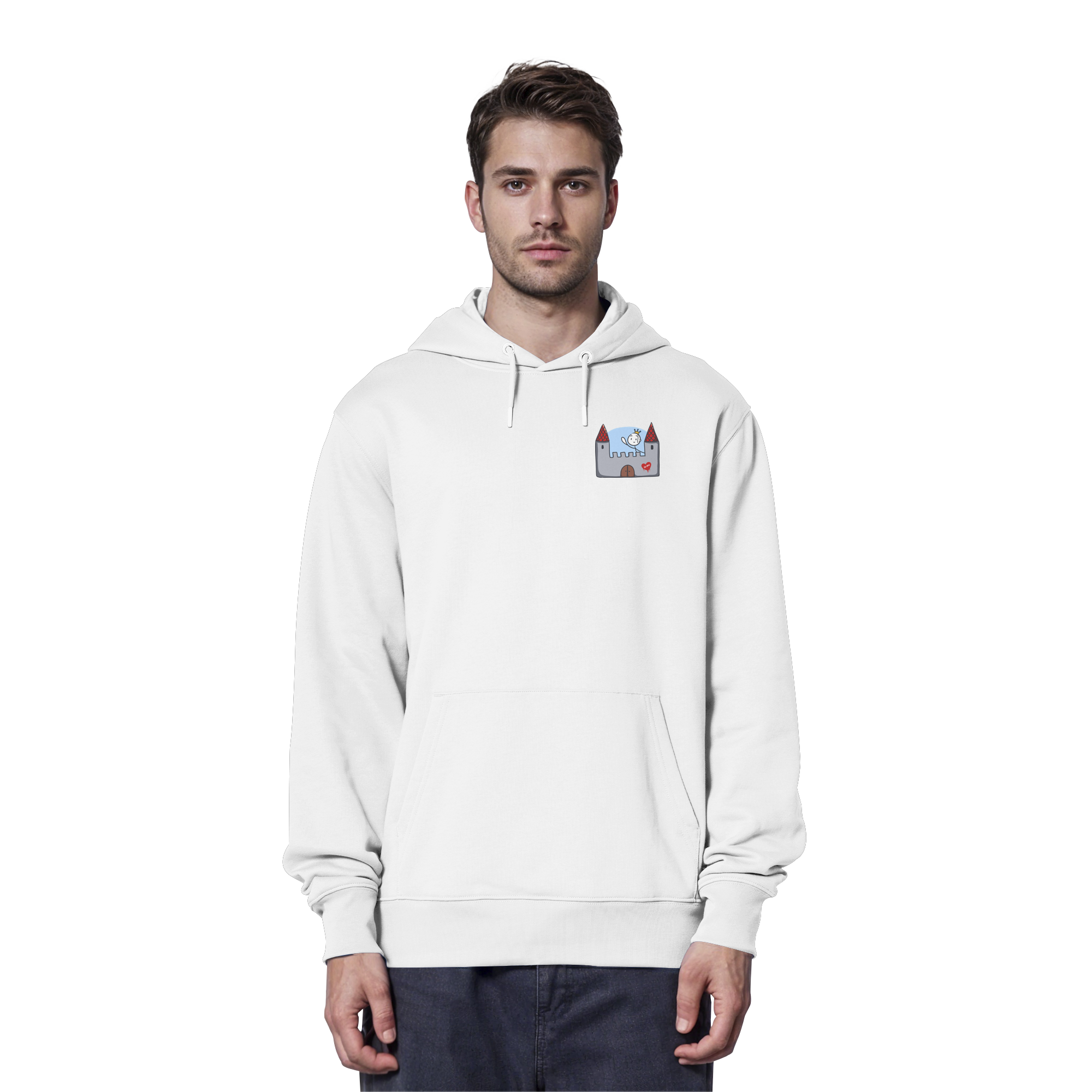 Seelenmännchen "Schloss Edition" Brustprint (hell) - Organic Hoodie