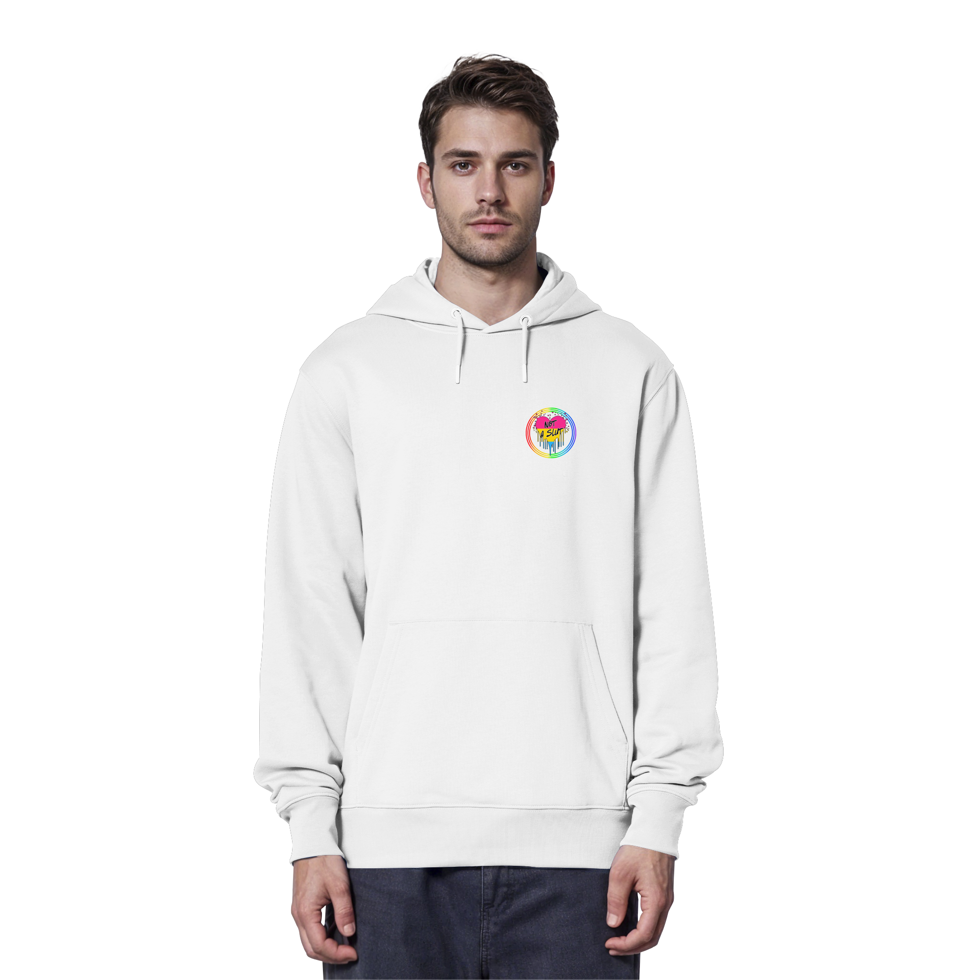 Pansexual Not a Slut "Regenbogenkreis Edition" - Organic Hoodie