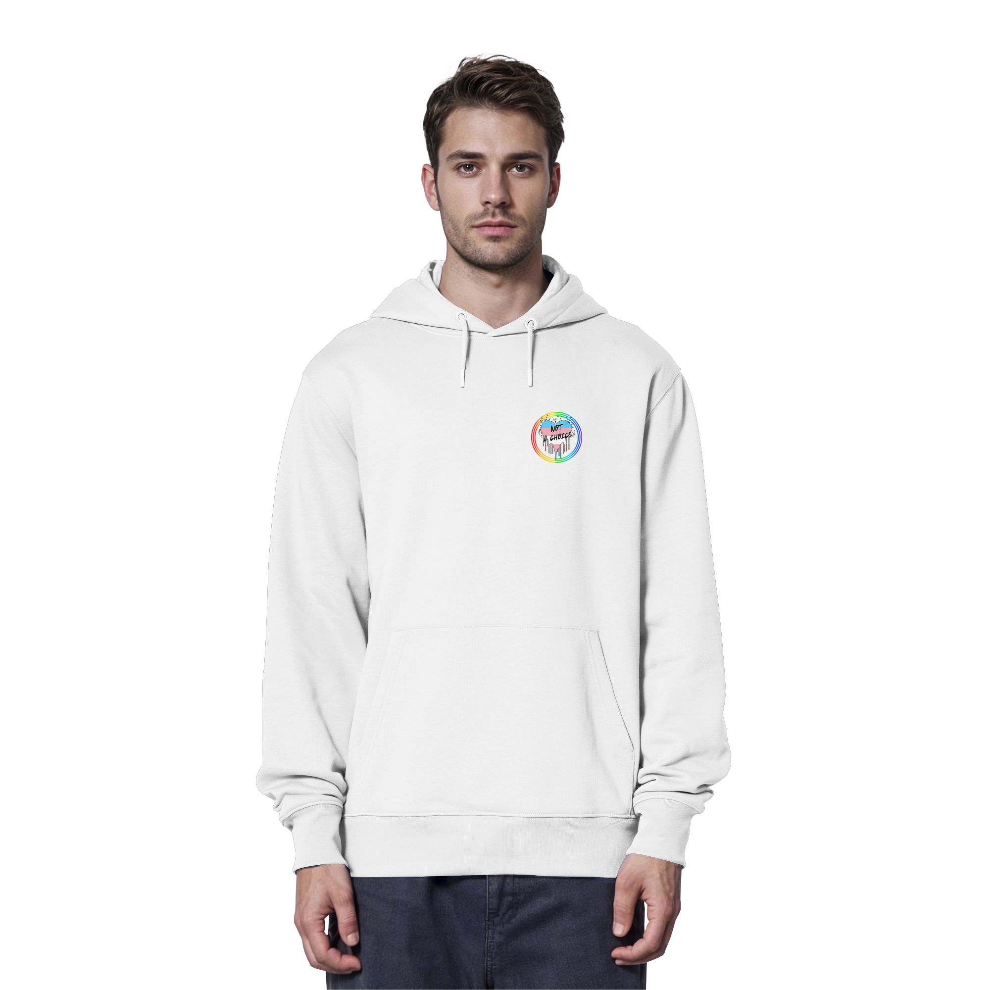 Trans Not a Choice "Regenbogenkreis Edition" - Organic Hoodie