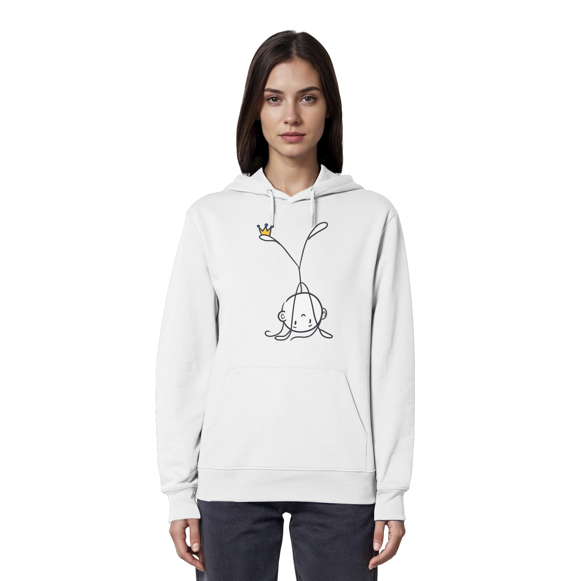 Seelenmännchen "Handstand Edition" Frontprint (hell) - Organic Hoodie