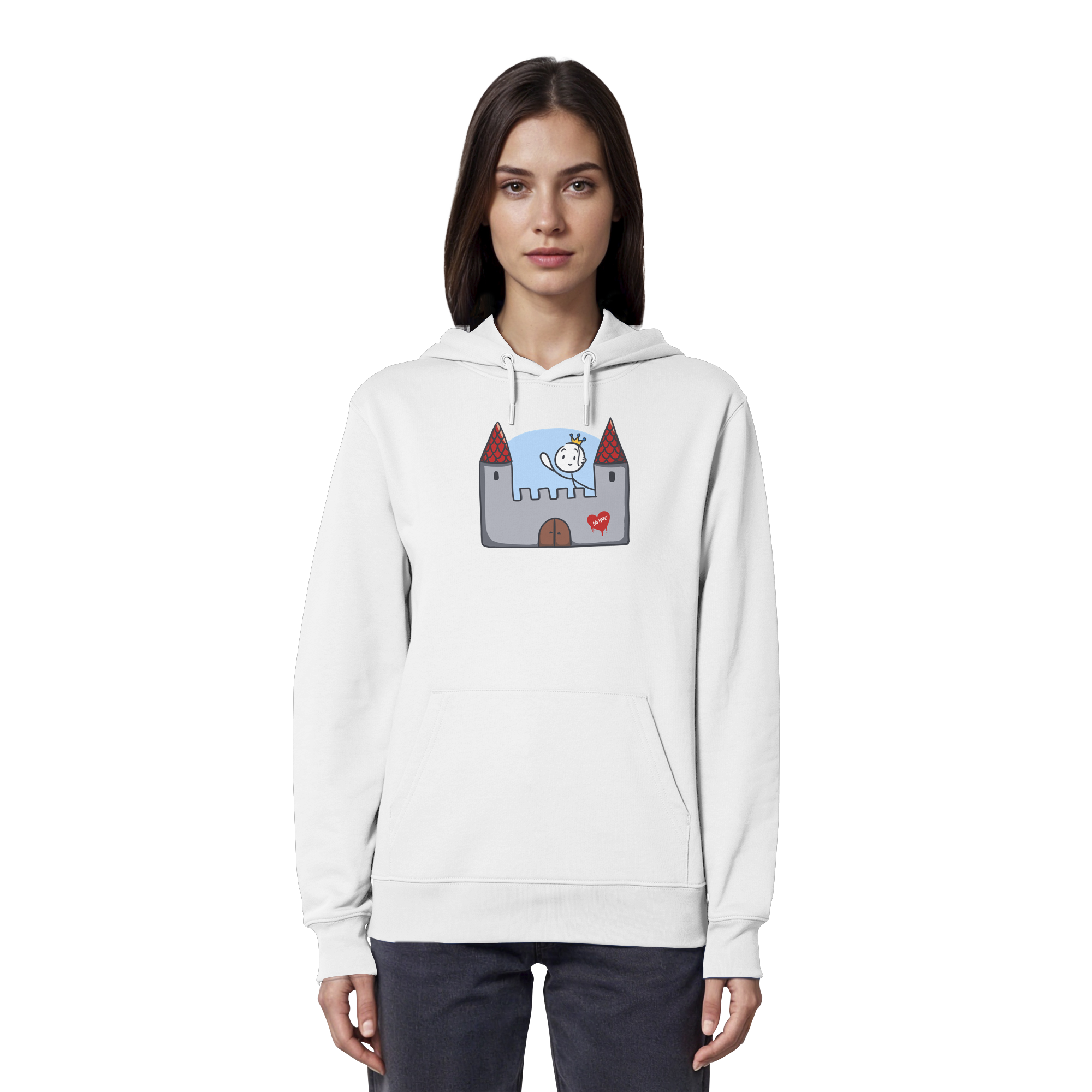 Seelenmännchen "Schloss Edition" Frontprint (hell) - Organic Hoodie