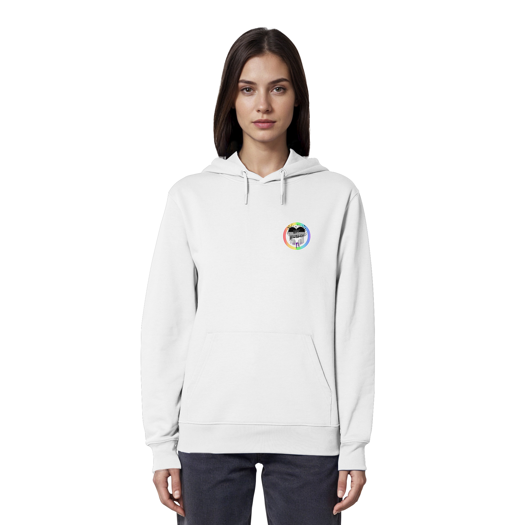 Asexual Not Broken "Regenbogenkreis Edition" - Organic Hoodie