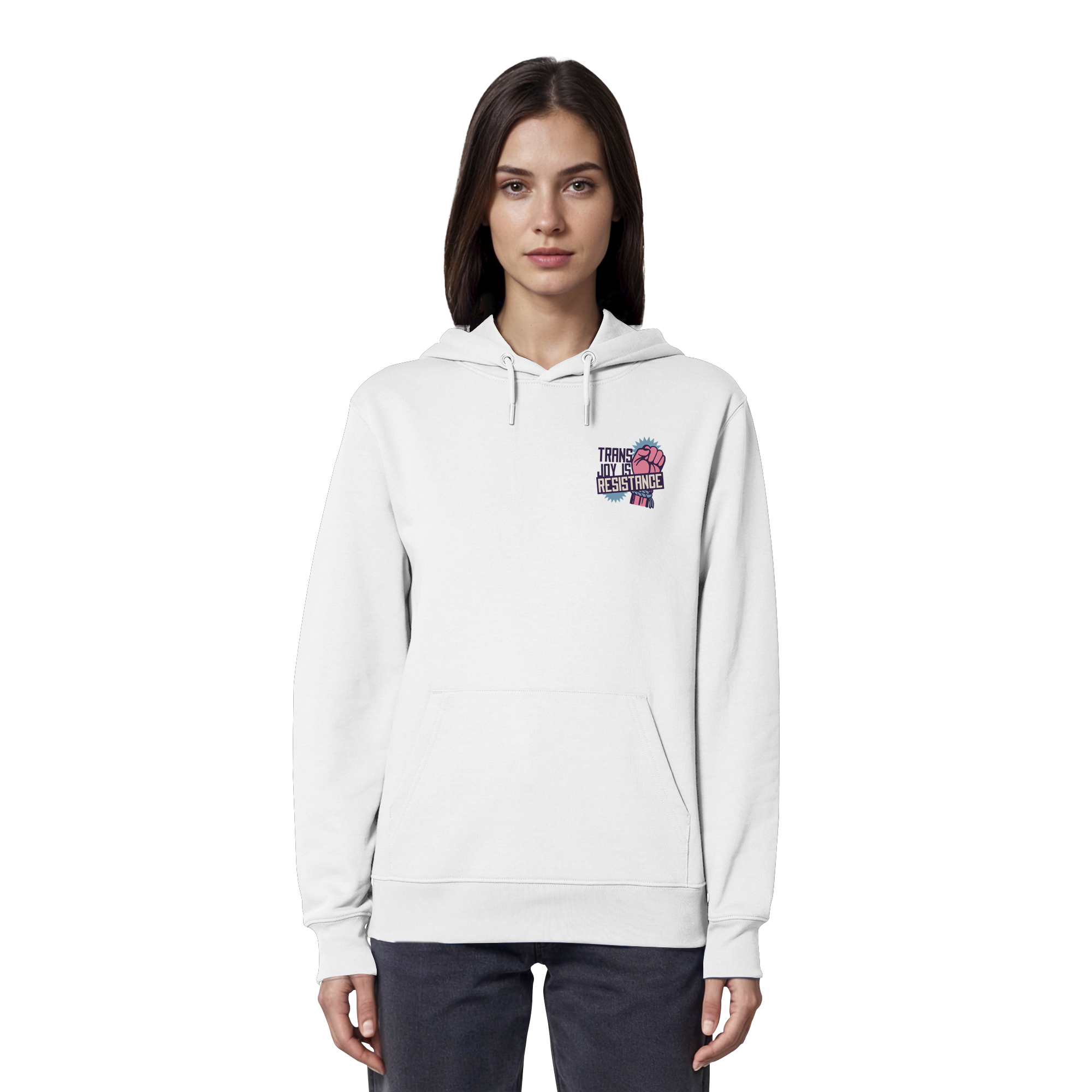 Trans Joy Is Resistance "Raised Fist Edition" - Organic Hoodie
