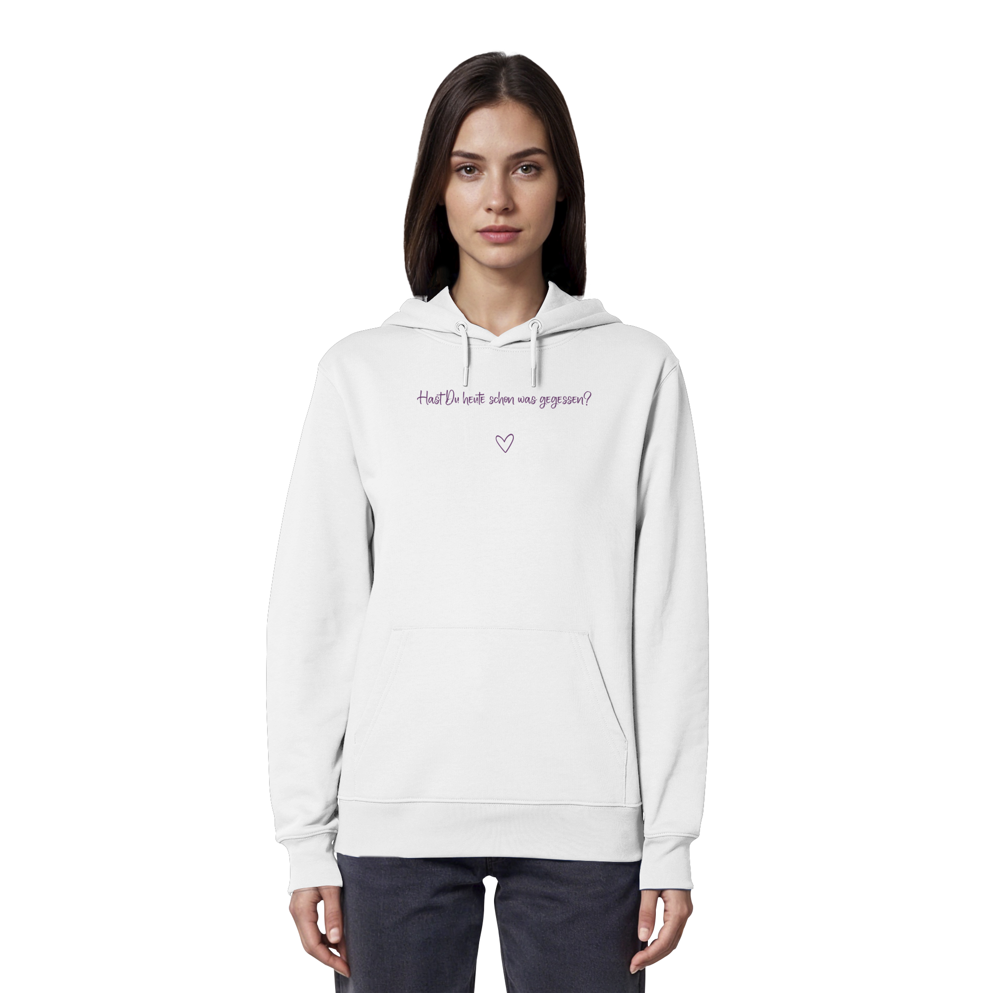 Hast Du heute schon was gegessen? "Lila Herz Edition" - Organic Hoodie
