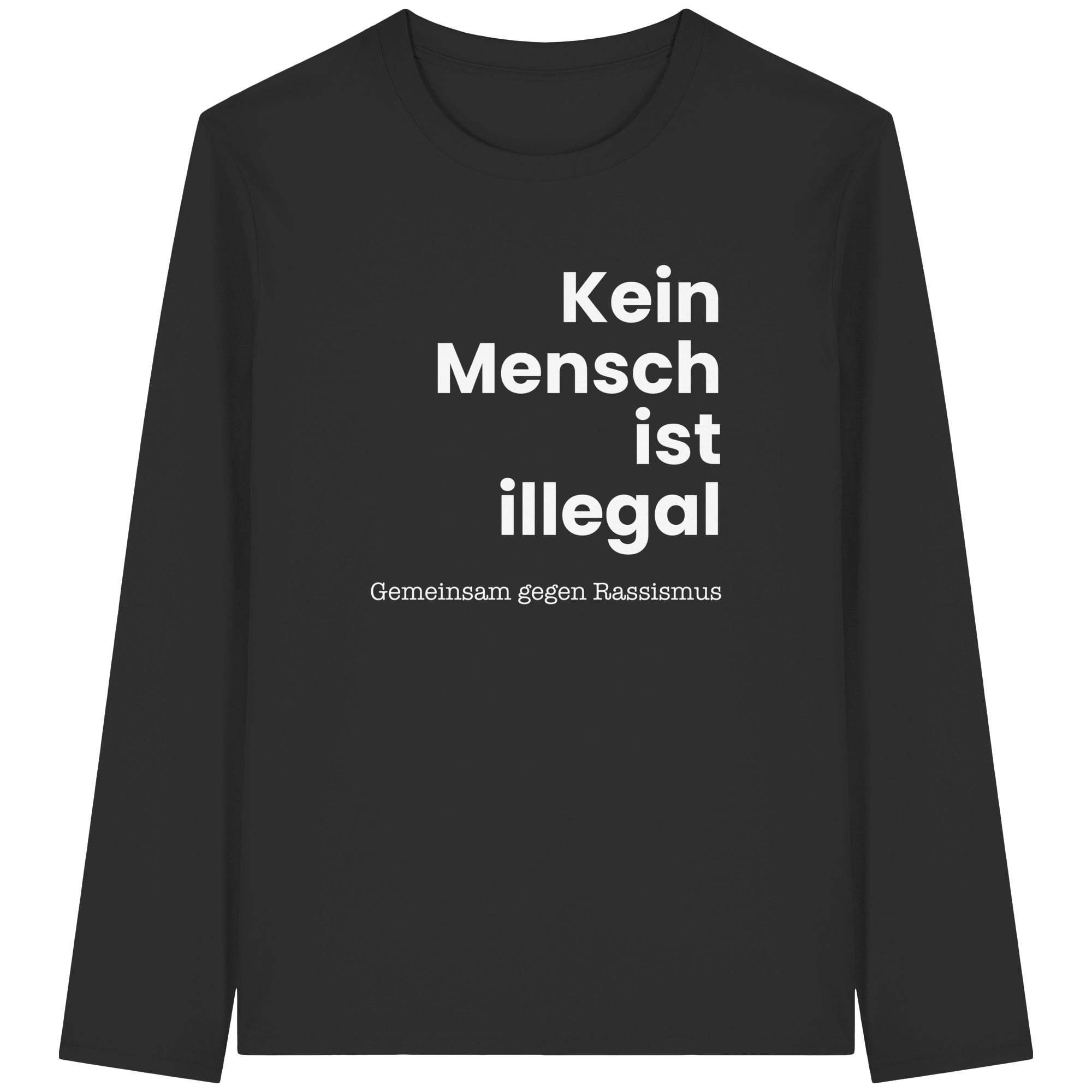 Kein Mensch ist illegal "Gemeinsam gegen Rassismus Edition" Frontprint - Organic Longsleeve T-Shirt