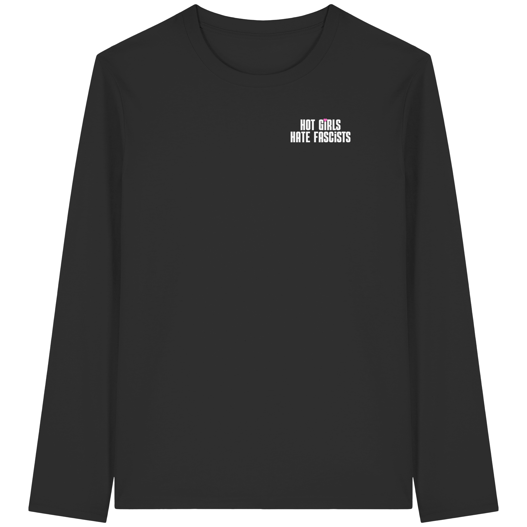 Hot Girls Hate Fascists (dunkel) - Organic Longsleeve T-Shirt