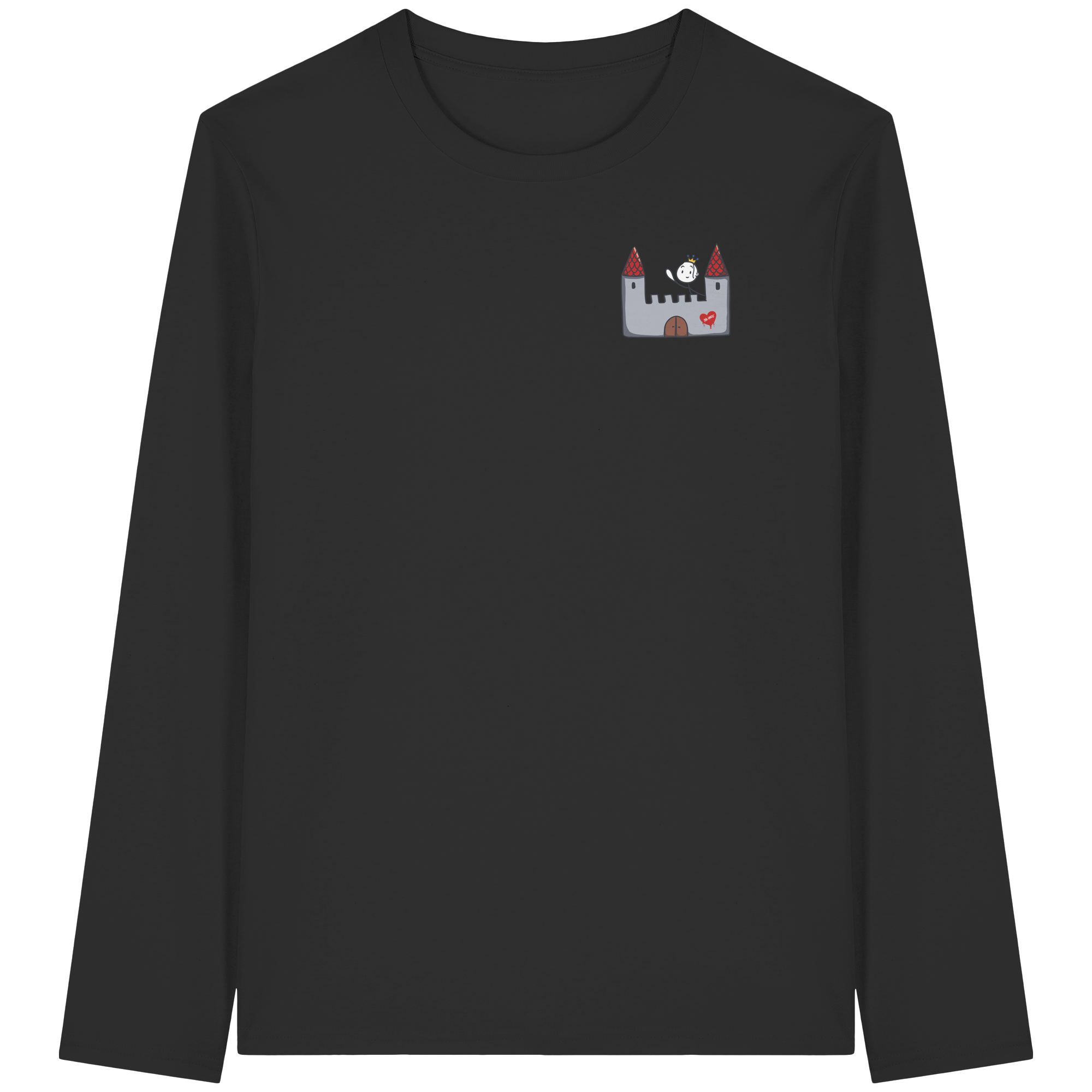 Seelenmännchen "Schloss Edition" Brustprint (dunkel) - Organic Longsleeve T-Shirt