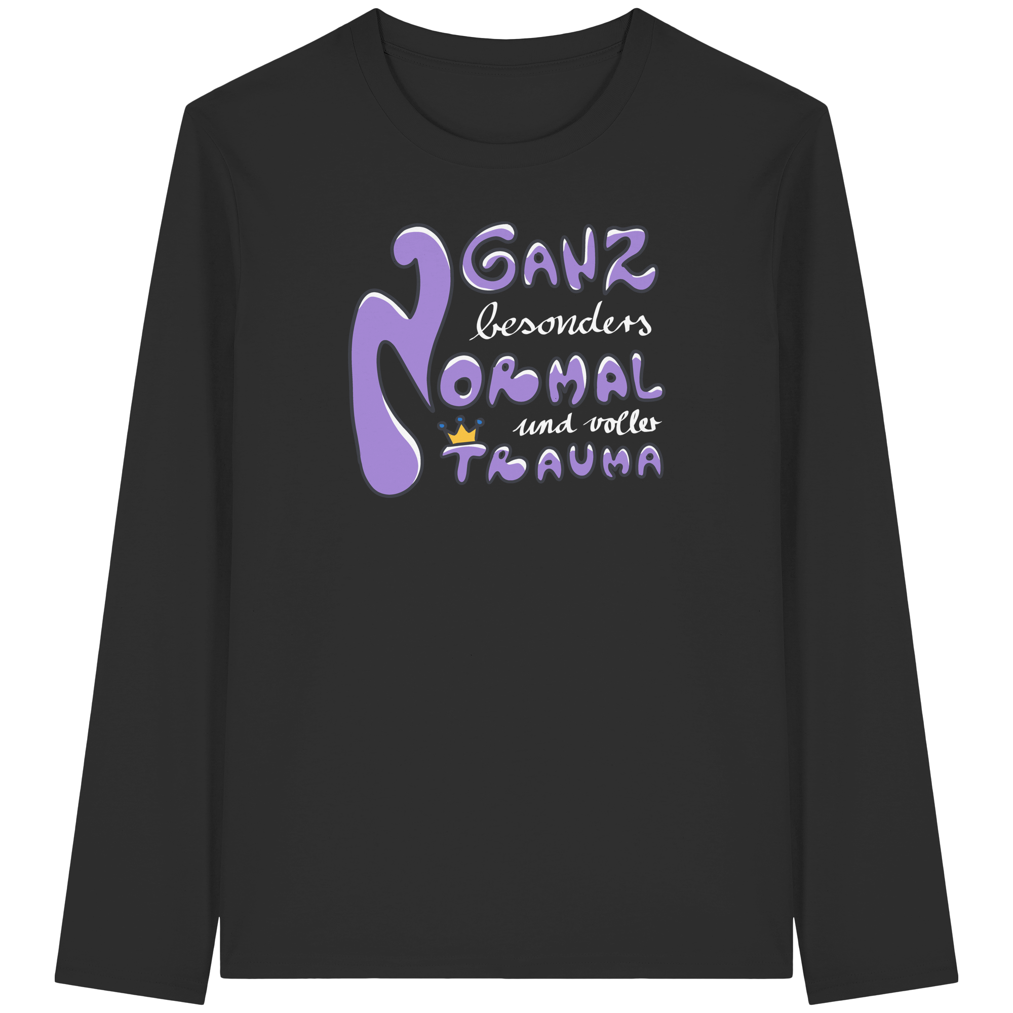Ganz besonders Normal und voller Trauma "Lila Edition" - Organic Longsleeve T-Shirt
