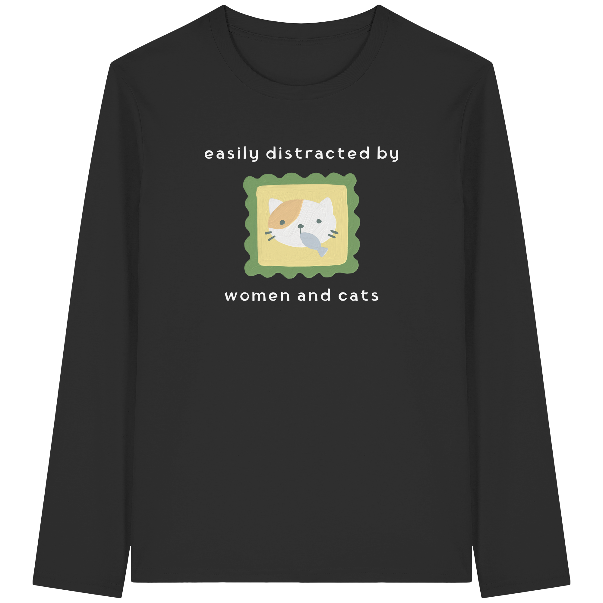 Easily Distracted by Women and Cats - Organic Longsleeve T-Shirt