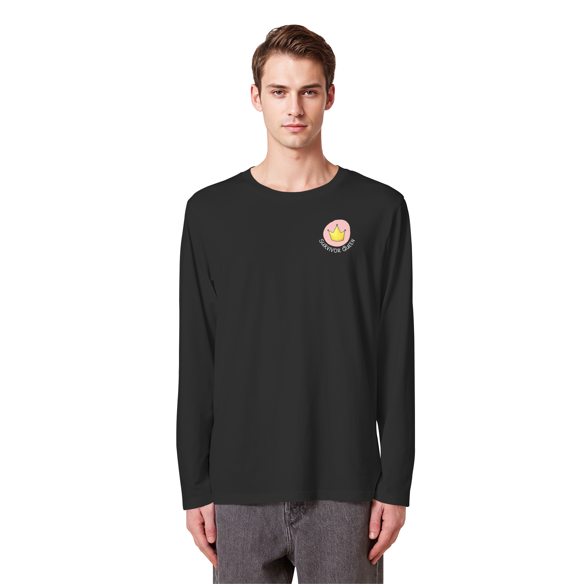 Survivor Queens Logo "Schriftzug Edition" Brustprint (dunkel) - Organic Longsleeve T-Shirt