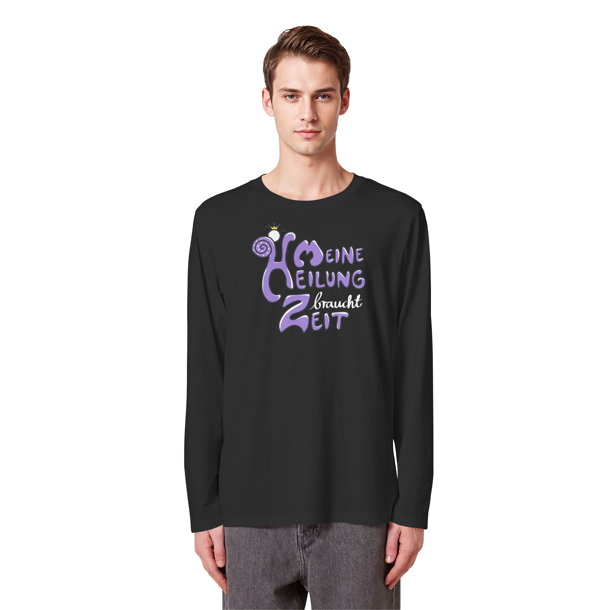 Meine Heilung braucht Zeit "Lila Edition" - Organic Longsleeve T-Shirt