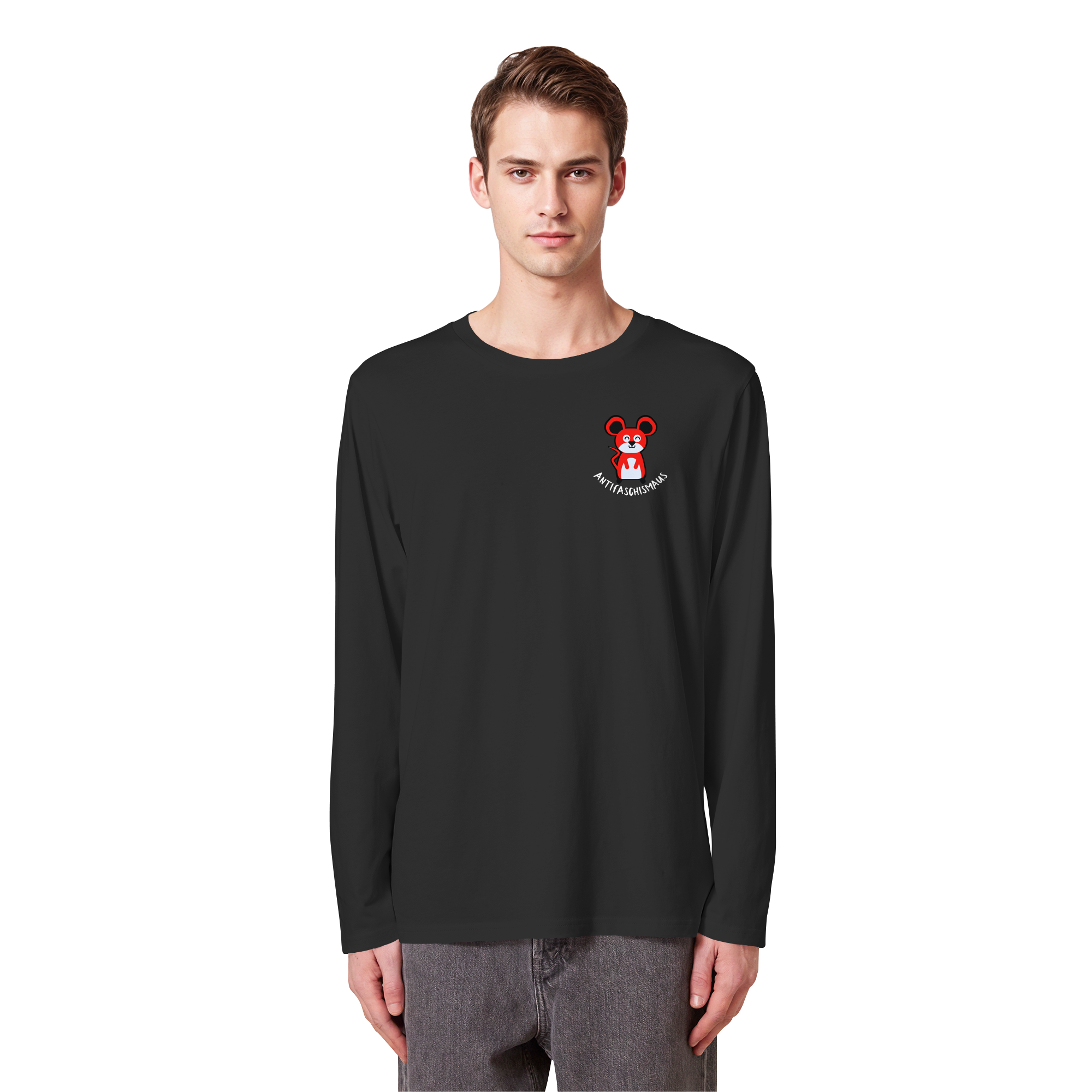 Antifaschismaus - Organic Longsleeve T-Shirt