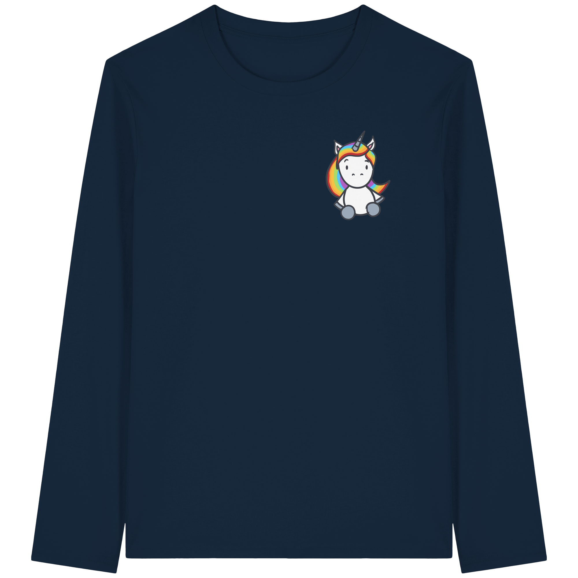 Schwarz Weiß wird Regenbogen Farben Backprint (dunkel) - Organic Longsleeve T-Shirt