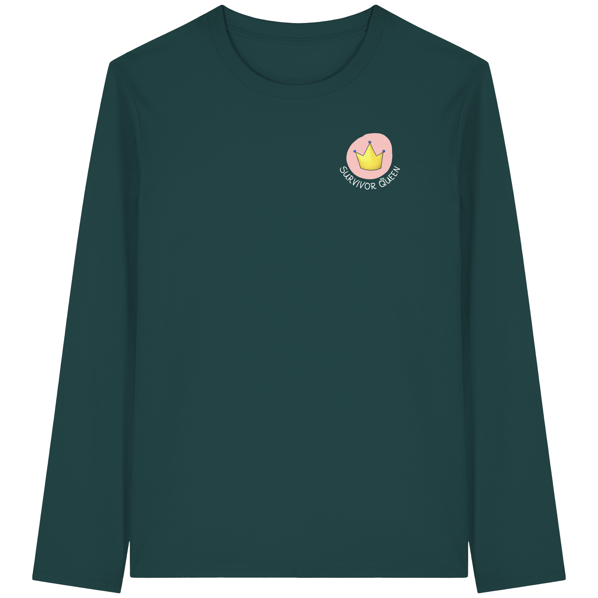 Survivor Queens Logo "Schriftzug Edition" Brustprint (dunkel) - Organic Longsleeve T-Shirt