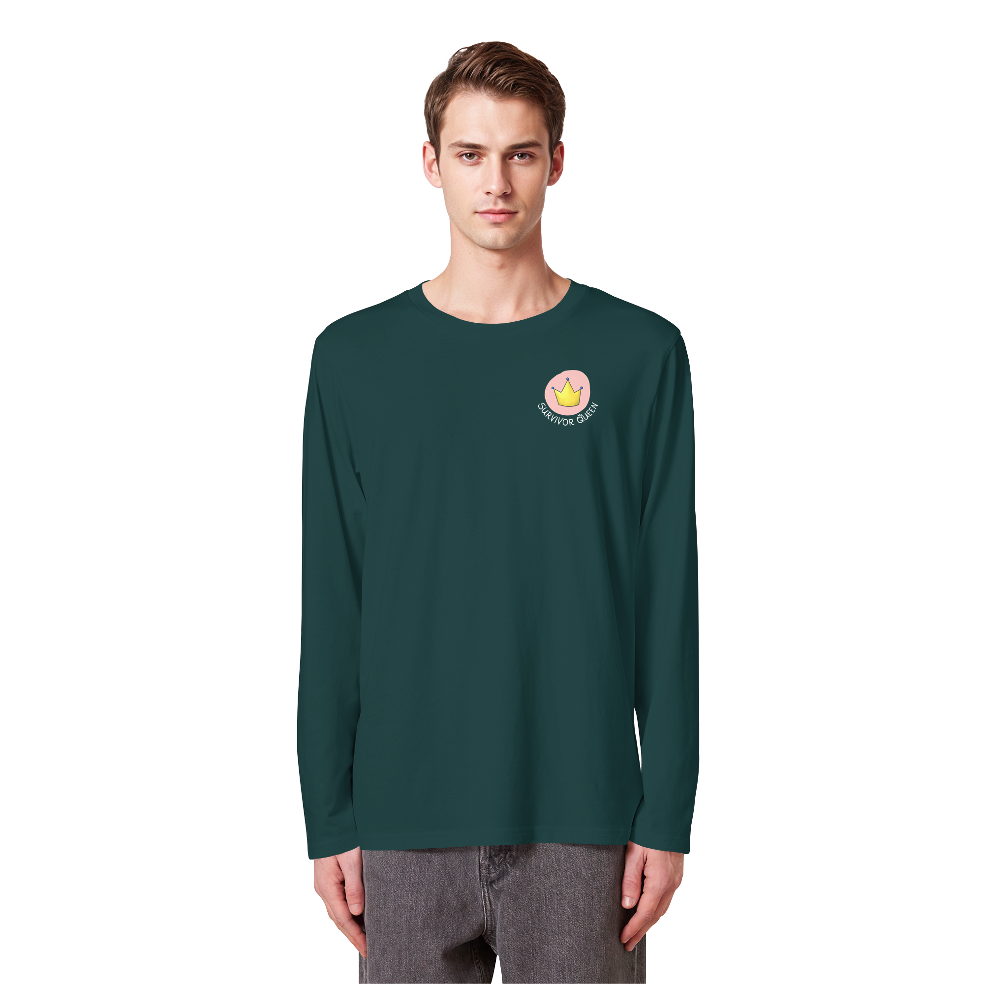 Survivor Queens Logo "Schriftzug Edition" Brustprint (dunkel) - Organic Longsleeve T-Shirt