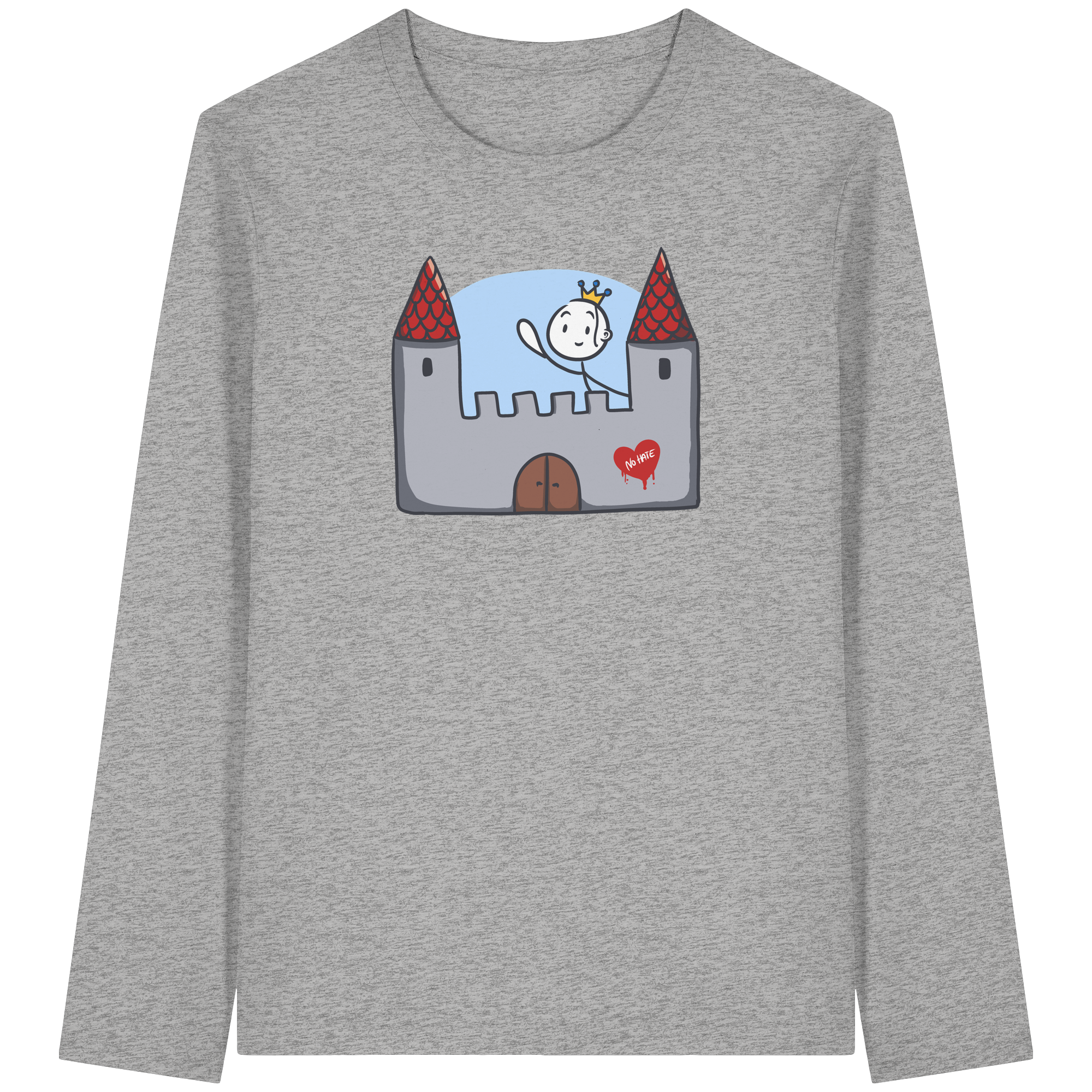 Seelenmännchen "Schloss Edition" Frontprint (hell) - Organic Longsleeve T-Shirt