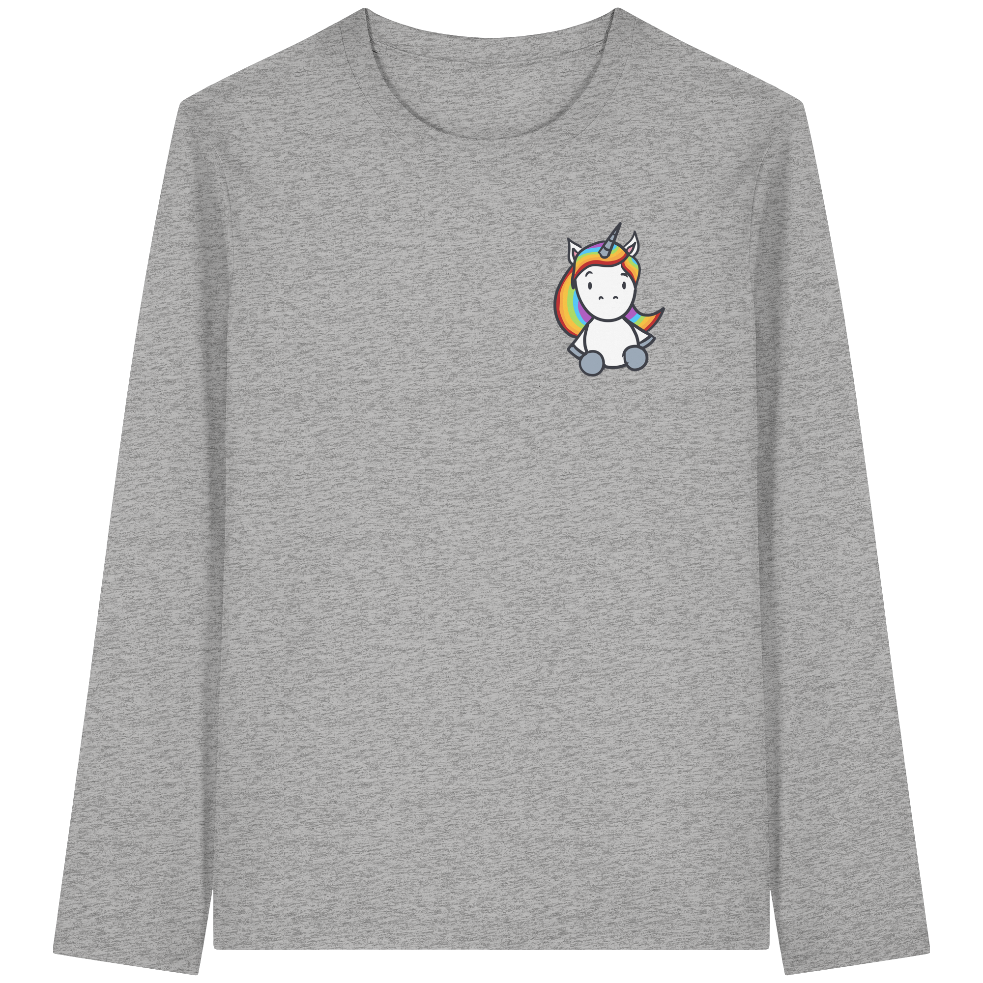 Schwarz Weiß wird Regenbogen Farben Backprint (hell) - Organic Longsleeve T-Shirt