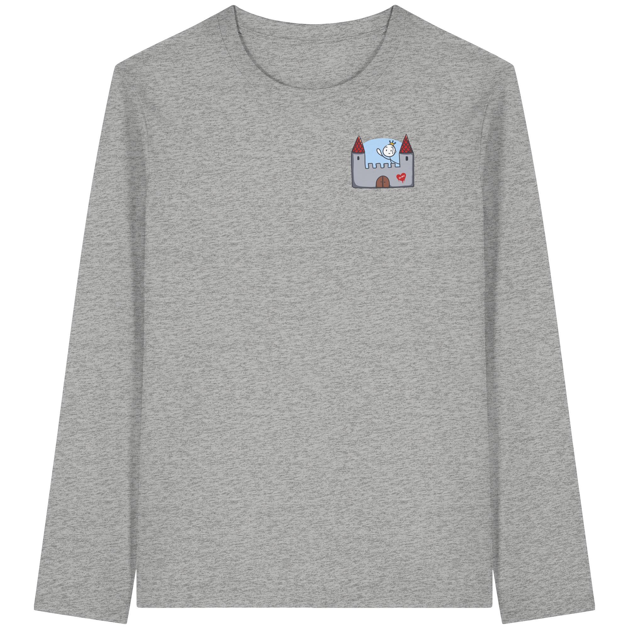 Seelenmännchen "Schloss Edition" Brustprint (hell) - Organic Longsleeve T-Shirt