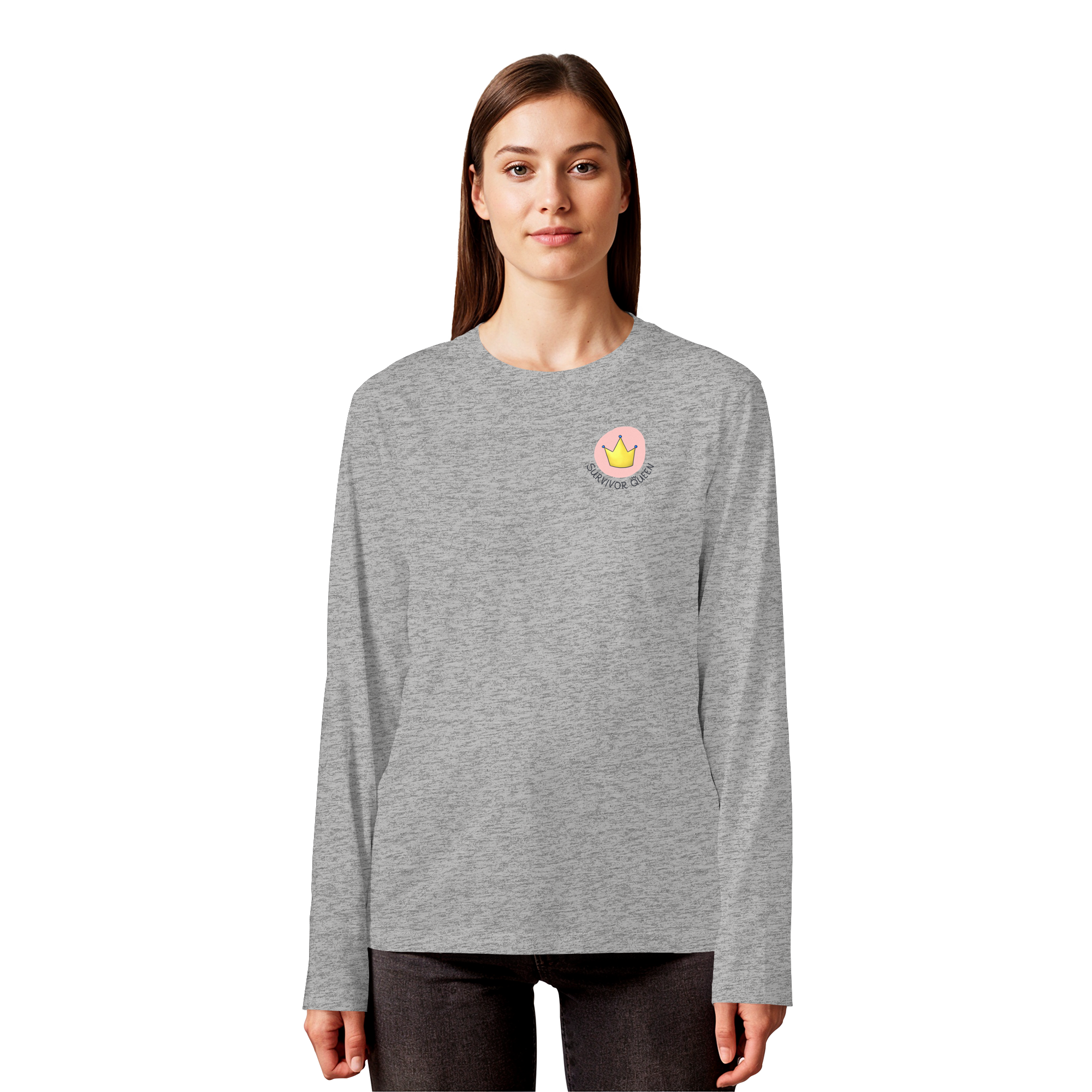 Survivor Queens Logo "Schriftzug Edition" Brustprint (hell) - Organic Longsleeve T-Shirt