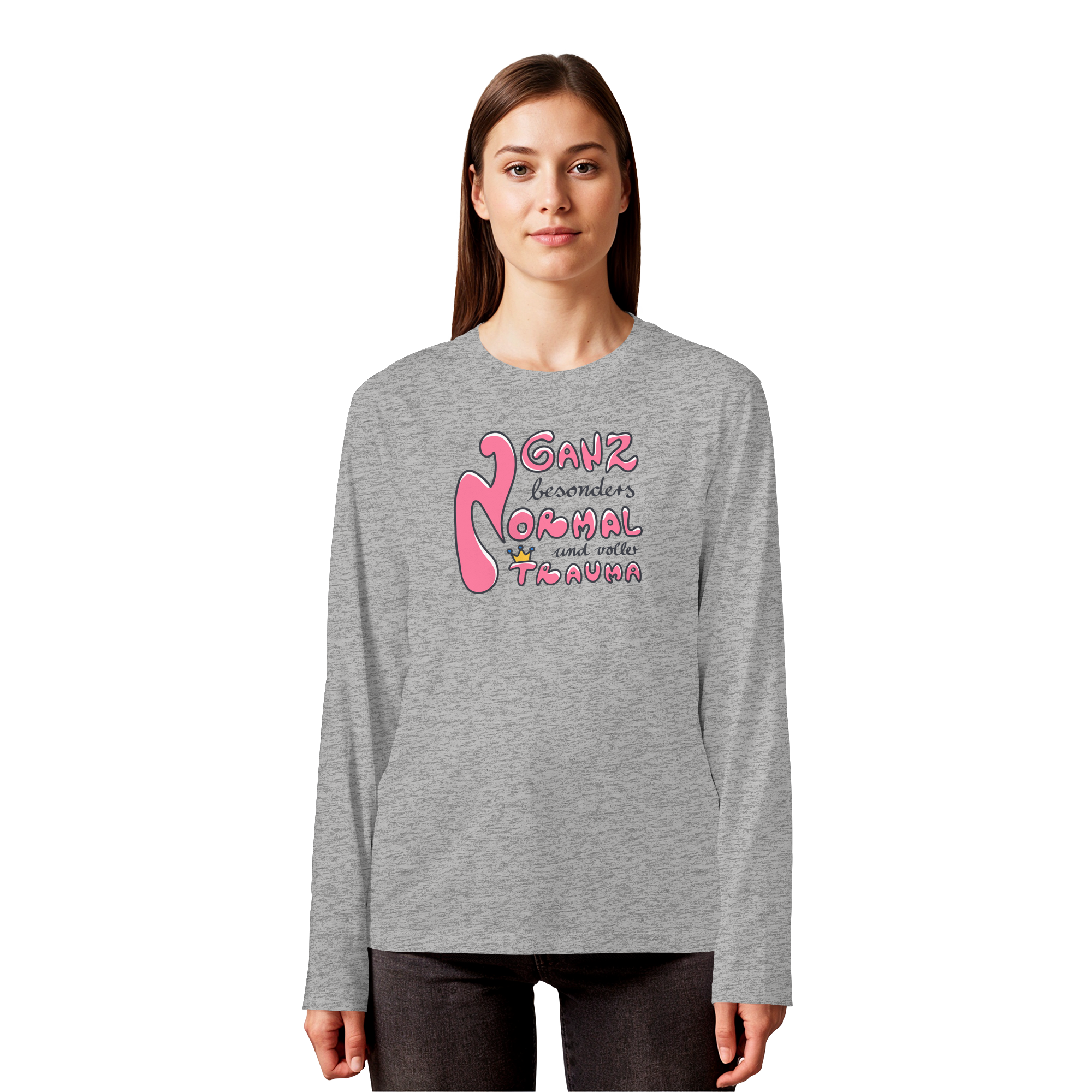 Ganz besonders Normal und voller Trauma "Pinke Edition" - Organic Longsleeve T-Shirt