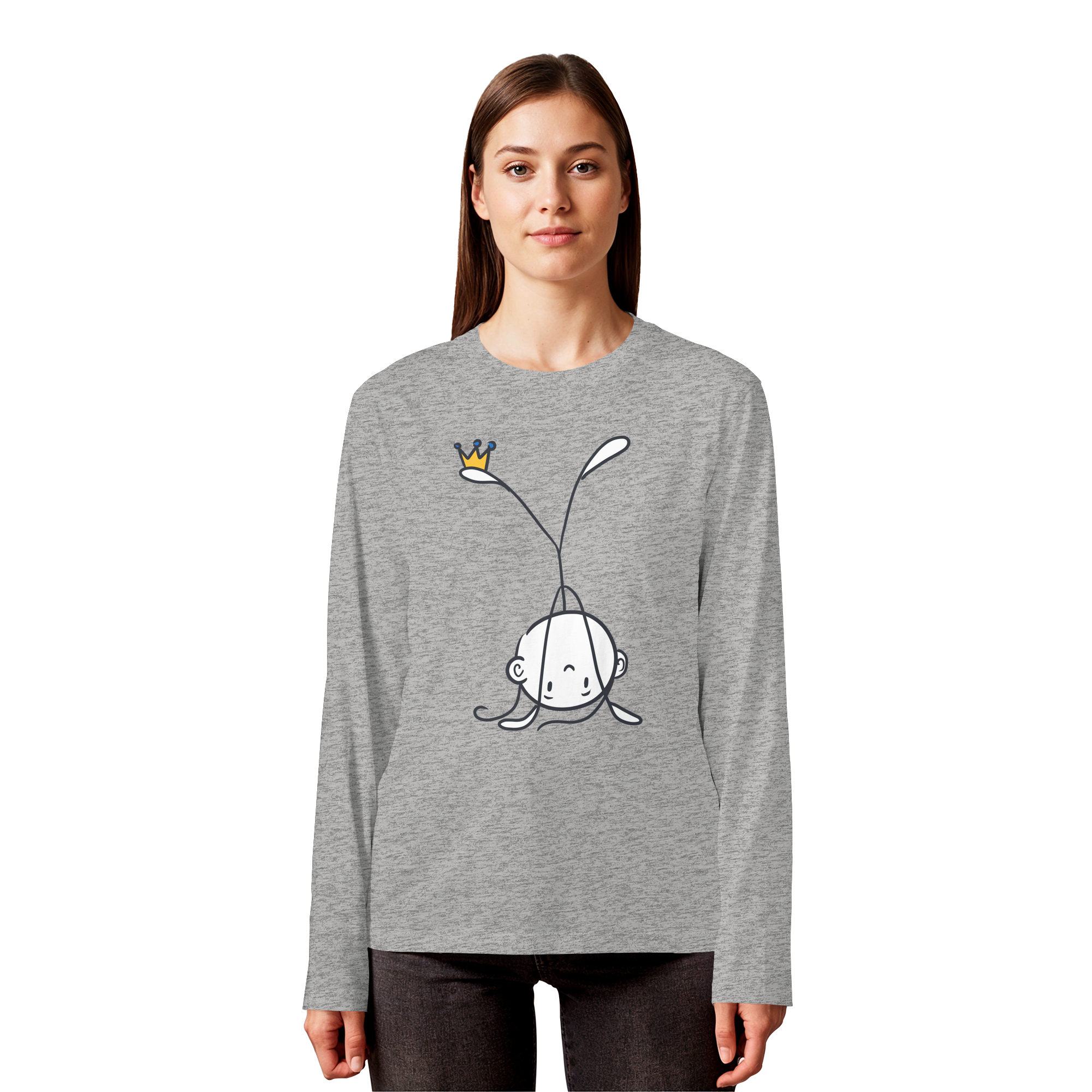 Seelenmännchen "Handstand Edition" Frontprint (hell) - Organic Longsleeve T-Shirt