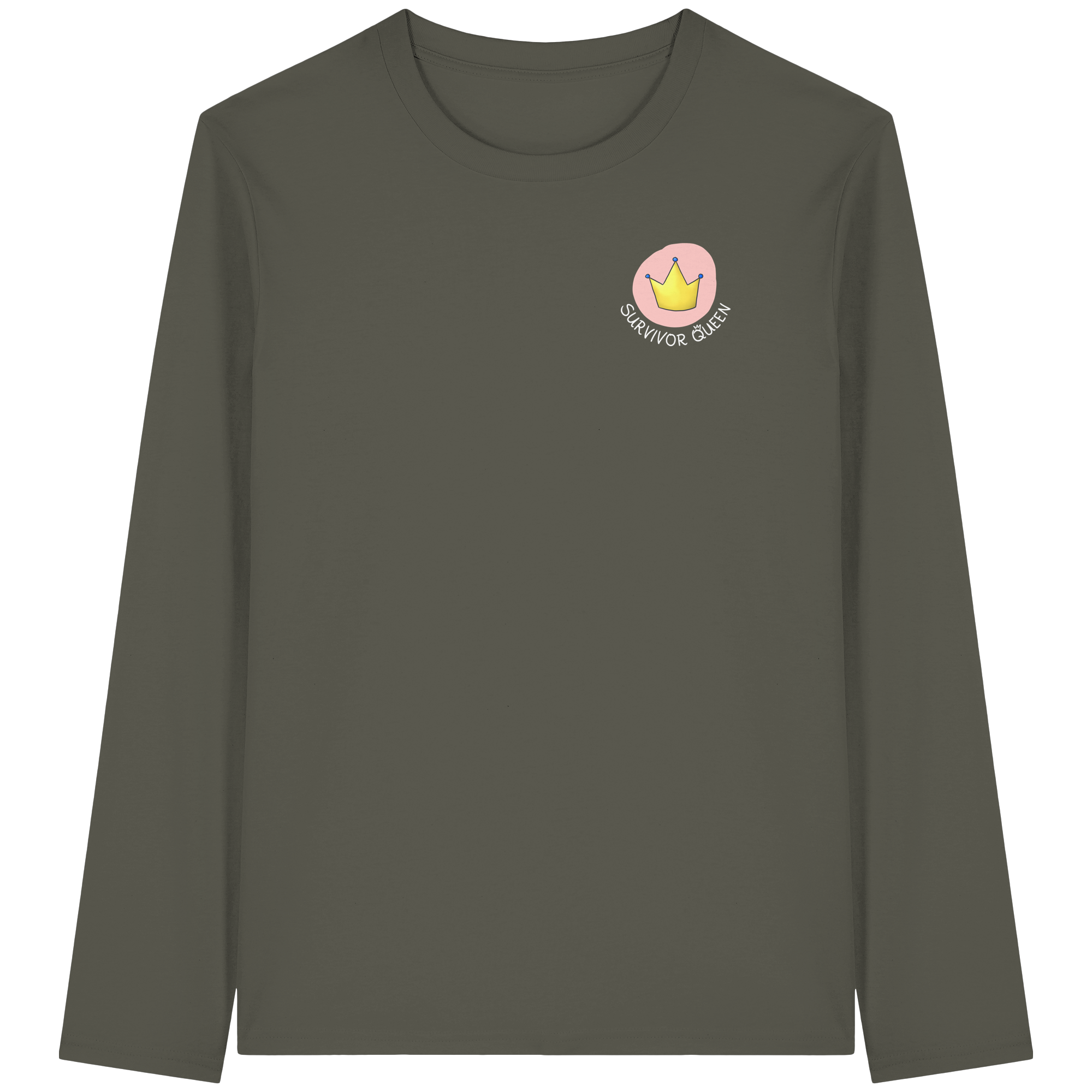 Survivor Queens Logo "Schriftzug Edition" Brustprint (dunkel) - Organic Longsleeve T-Shirt