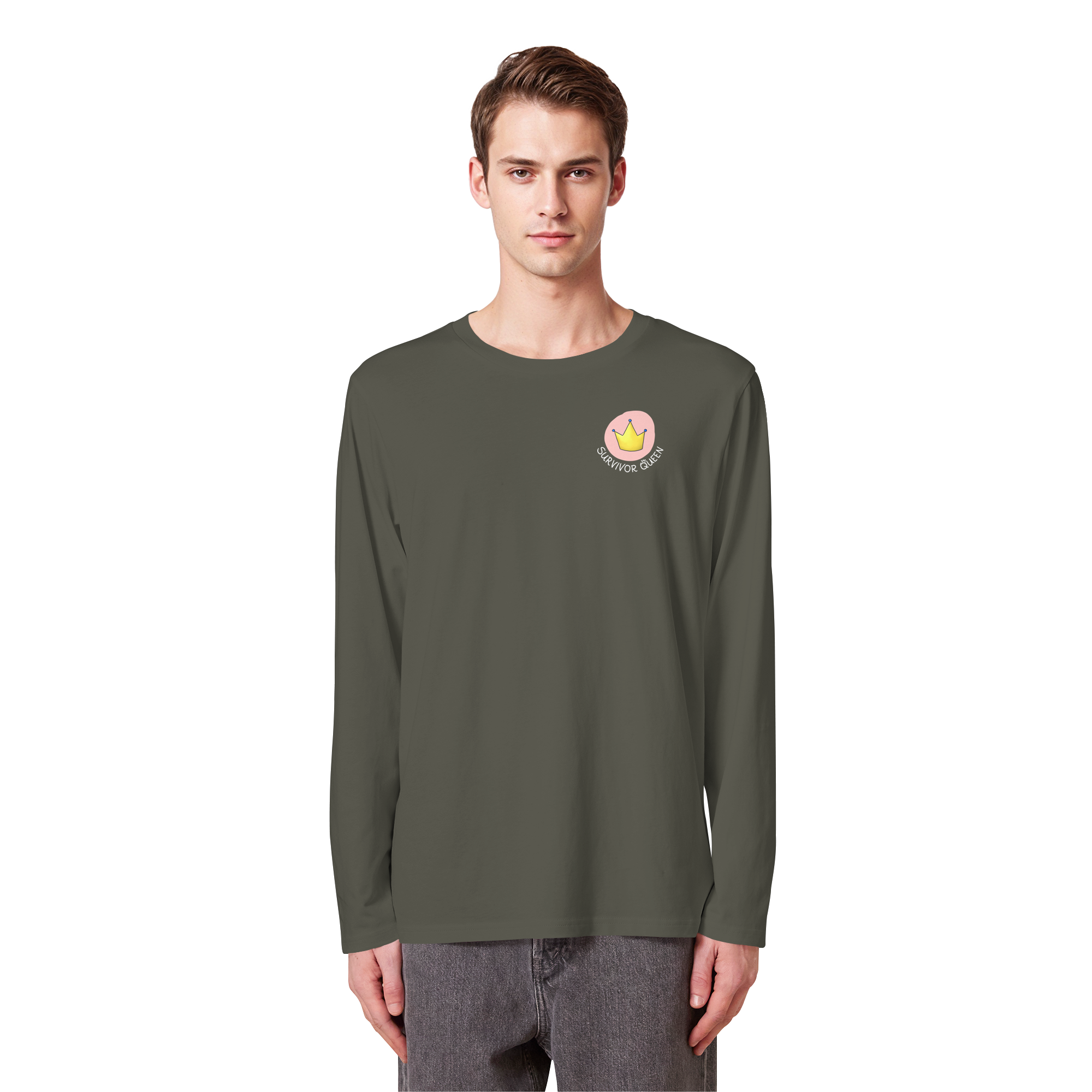 Survivor Queens Logo "Schriftzug Edition" Brustprint (dunkel) - Organic Longsleeve T-Shirt