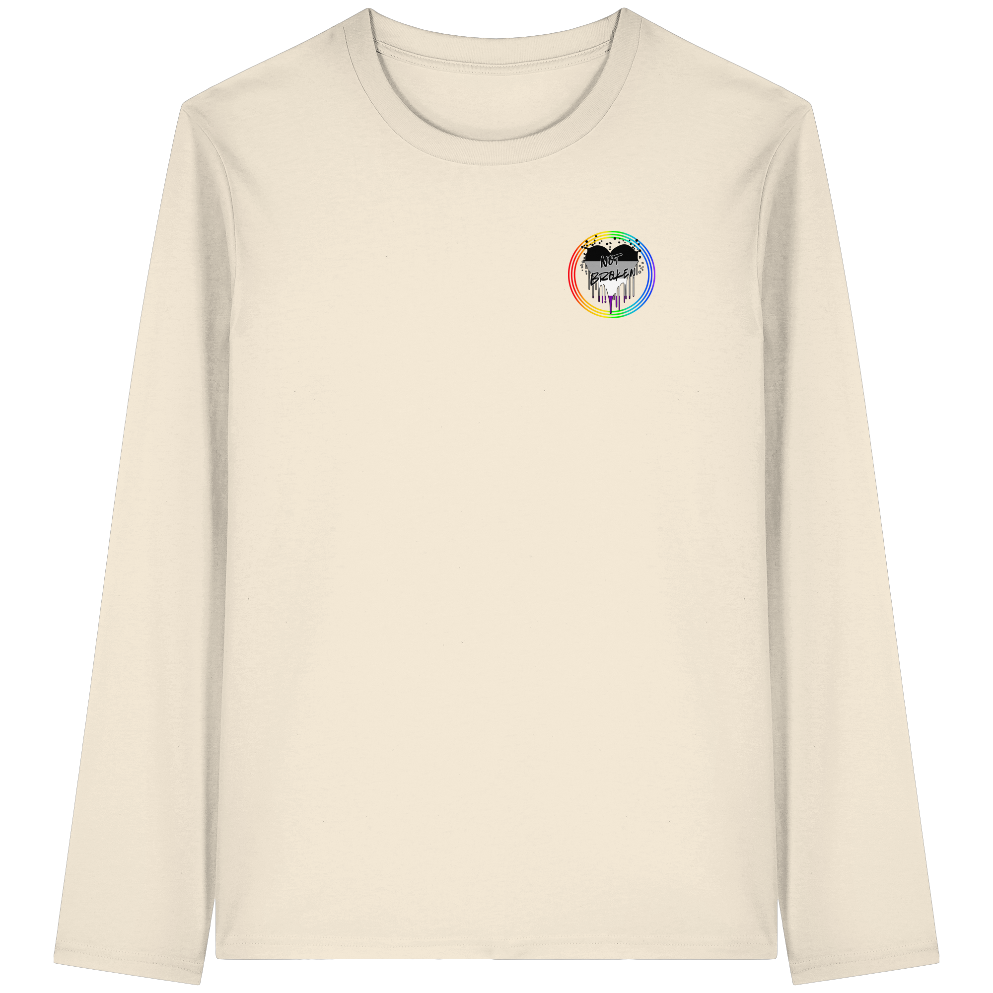 Asexual Not Broken "Regenbogenkreis Edition" - Organic Longsleeve T-Shirt