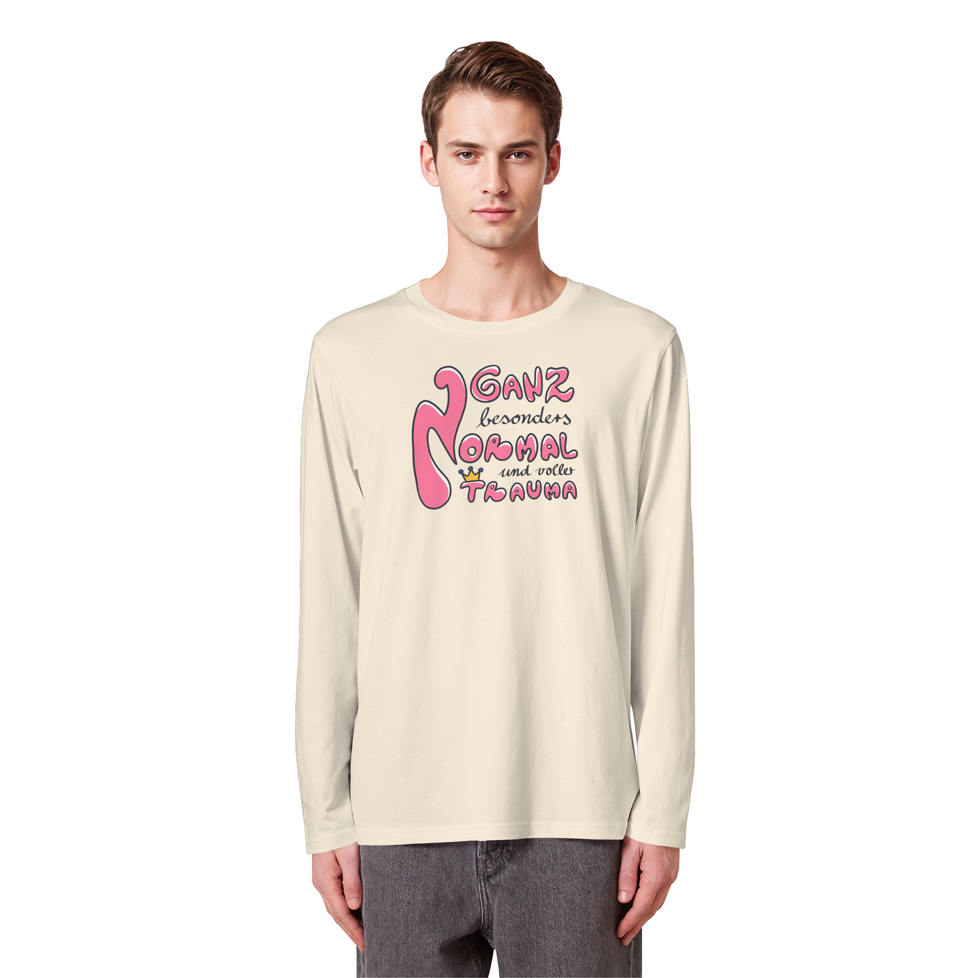 Ganz besonders Normal und voller Trauma "Pinke Edition" - Organic Longsleeve T-Shirt