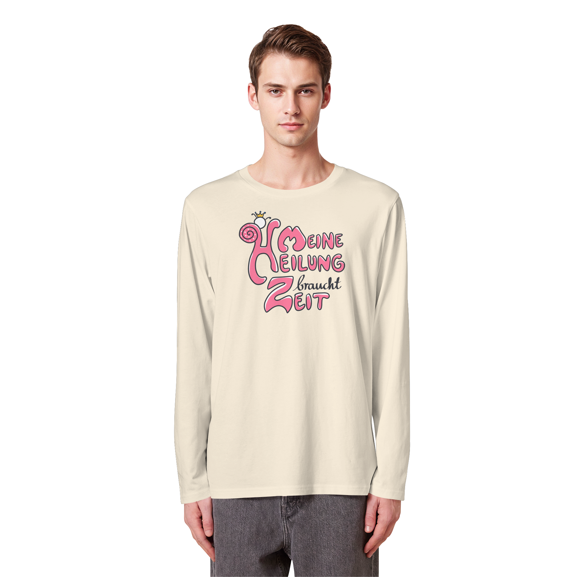 Meine Heilung braucht Zeit "Pinke Edition" - Organic Longsleeve T-Shirt