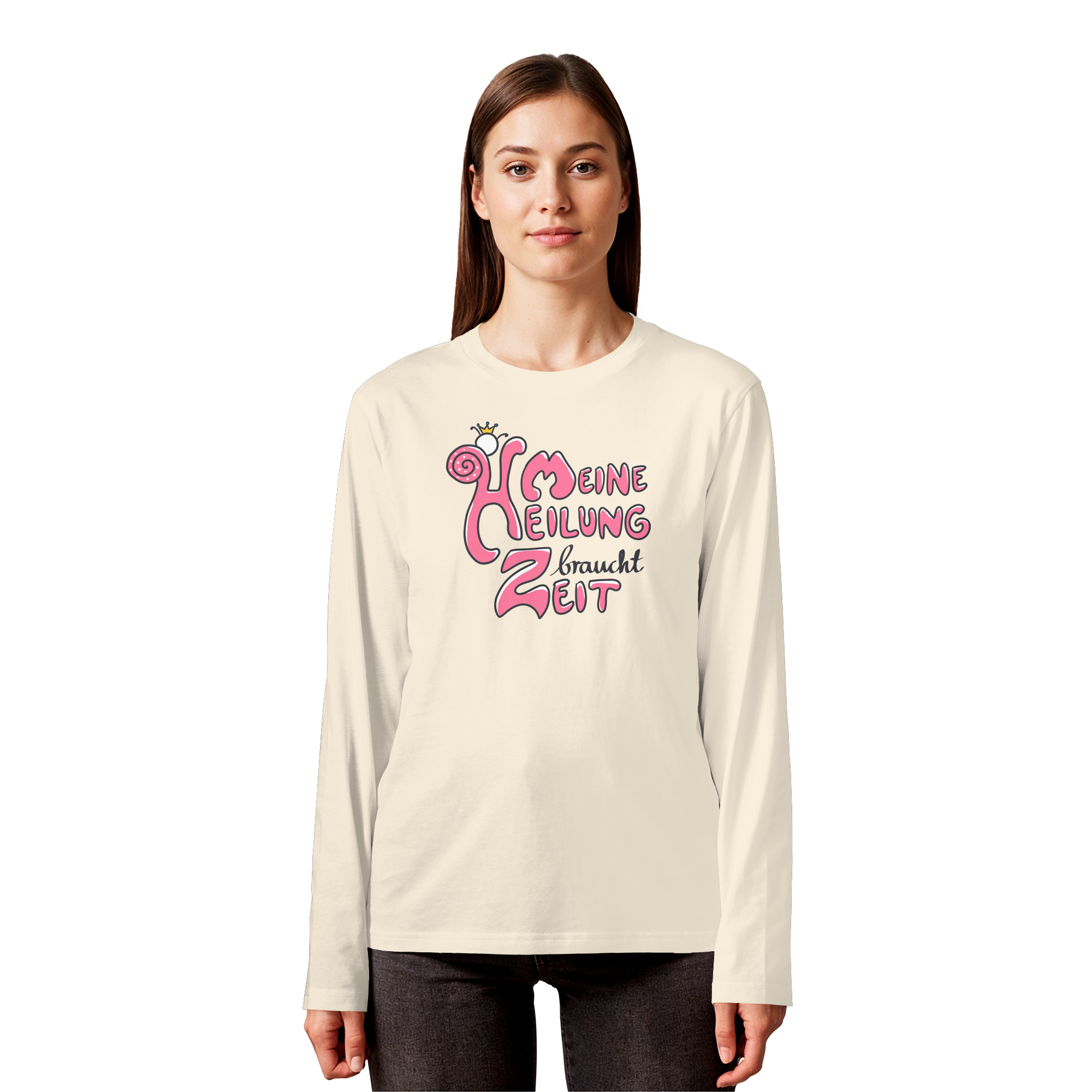 Meine Heilung braucht Zeit "Pinke Edition" - Organic Longsleeve T-Shirt