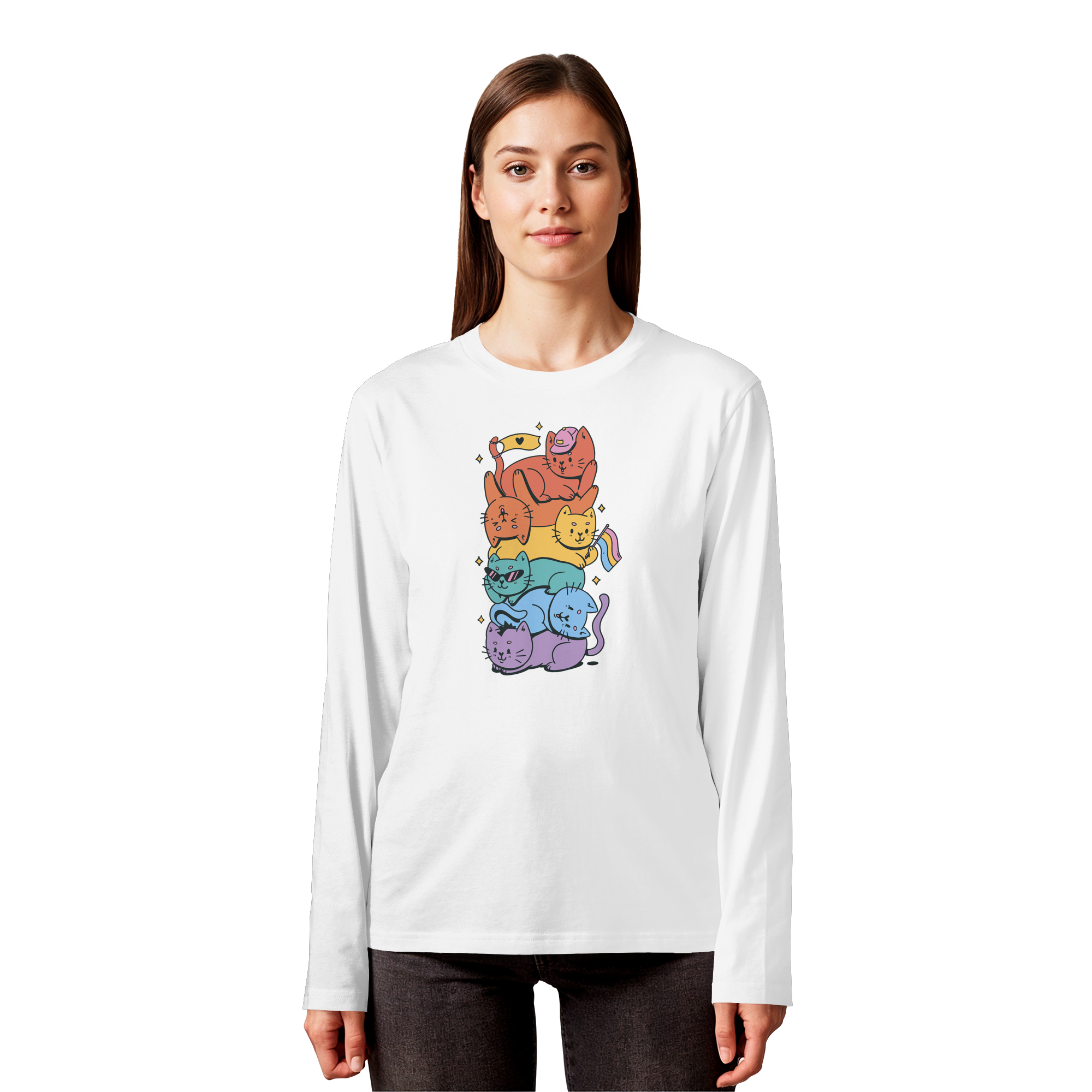 LGBTQ+ Katzen - Organic Longsleeve T-Shirt